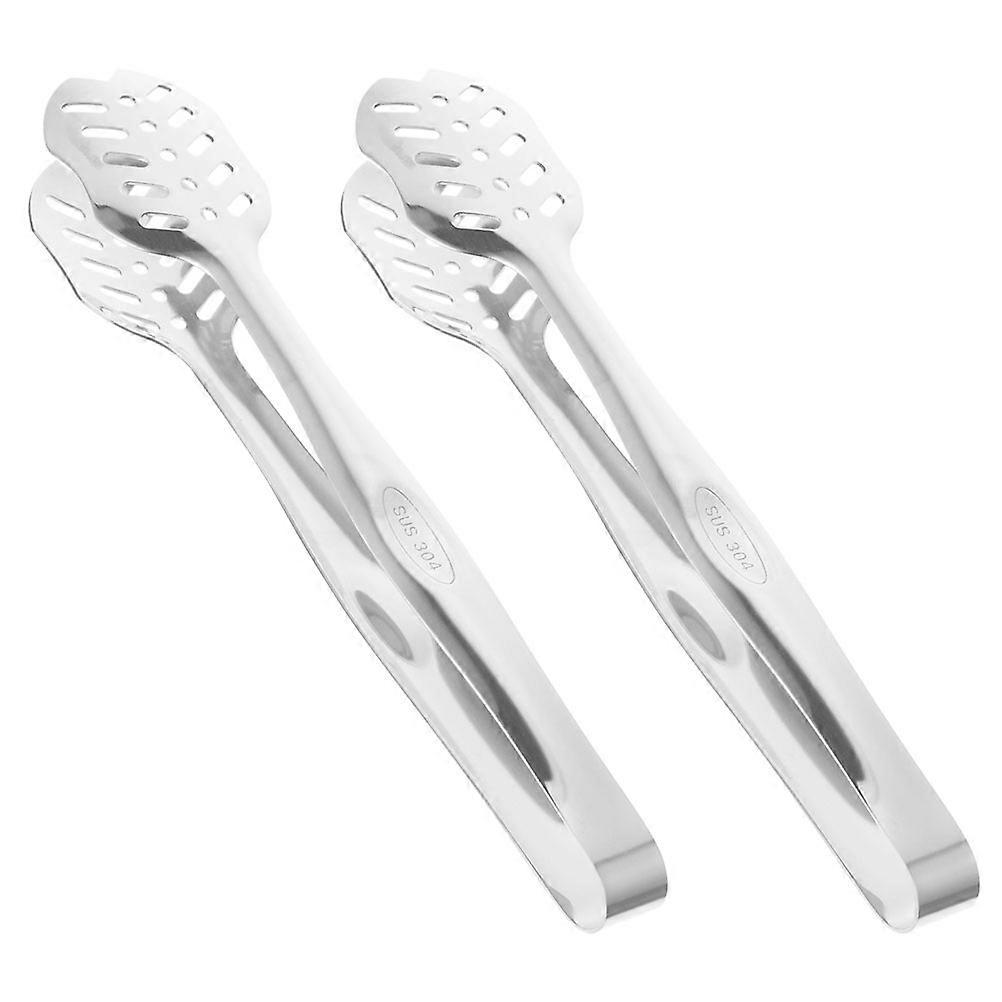 2pcs Multi Function Stainless Steel Food Tongs for Barbecue, Buffet, Baking – Ideal for Serving Bread, Noodles, and Steaks