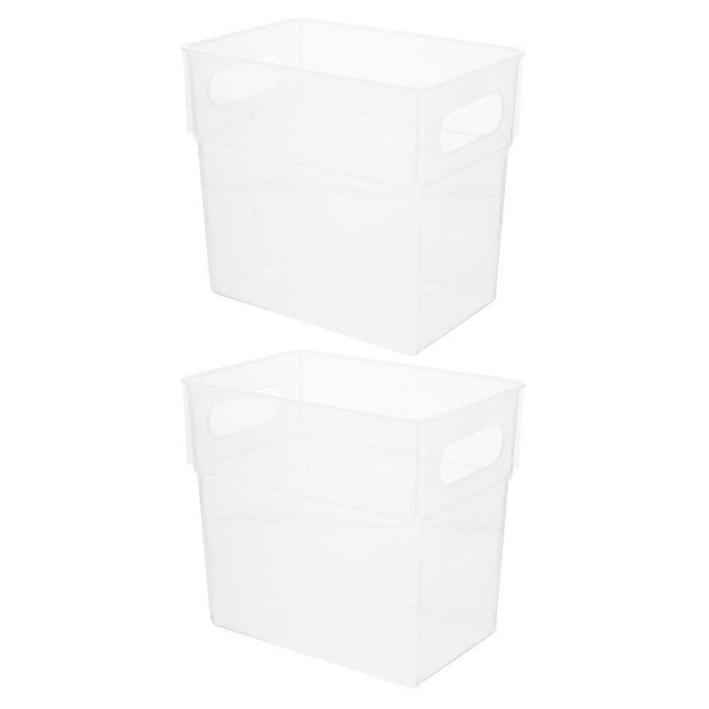 2pcs Plastic Trash Can Desktop Trash Bucket Bathroom Trash Can Transparent Trash Can