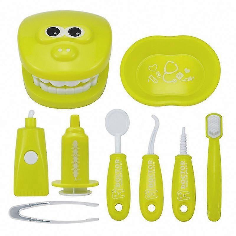 طقم طبيب أطفال طقم ألعاب طبيب أسنان ، أدوات طب أسنان من 9 قطع للأطفال ، فحص نموذج أسنان لعبة
