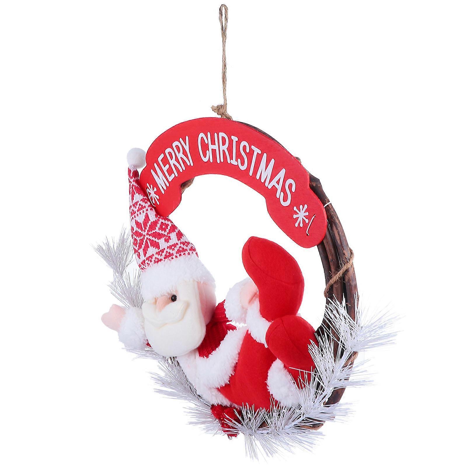 Front Door Wreath Christmas Wreath Christmas Parties 30x30cm Plush Holiday Pendant 1Pc