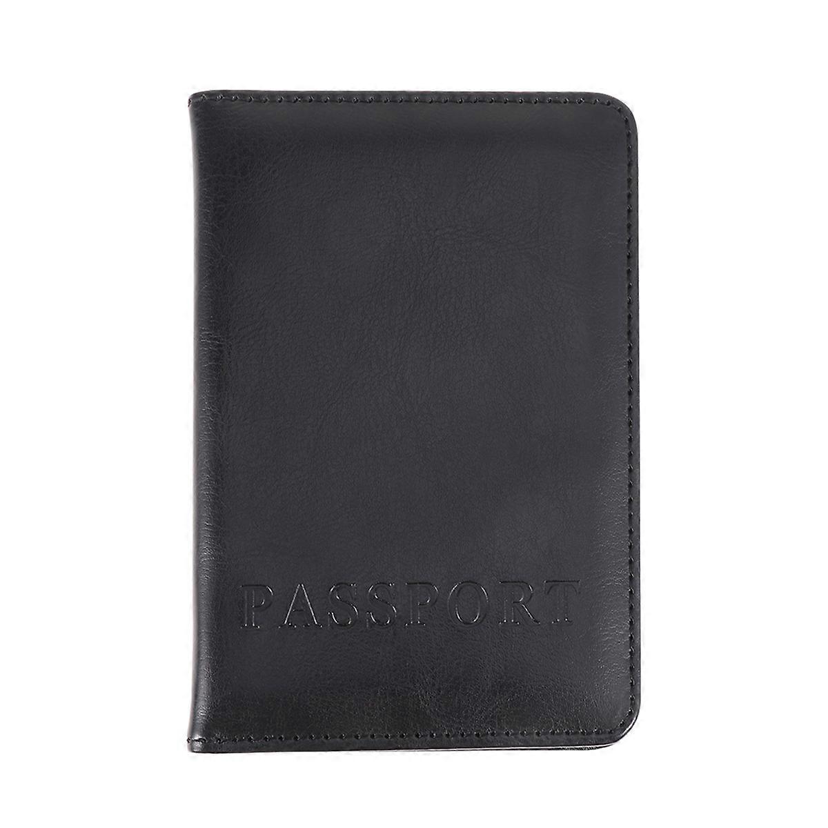 Durable PU Passport Holder for Travel Use Black Multifunctional Organizer Wallet 6.3 x 4.1 inches