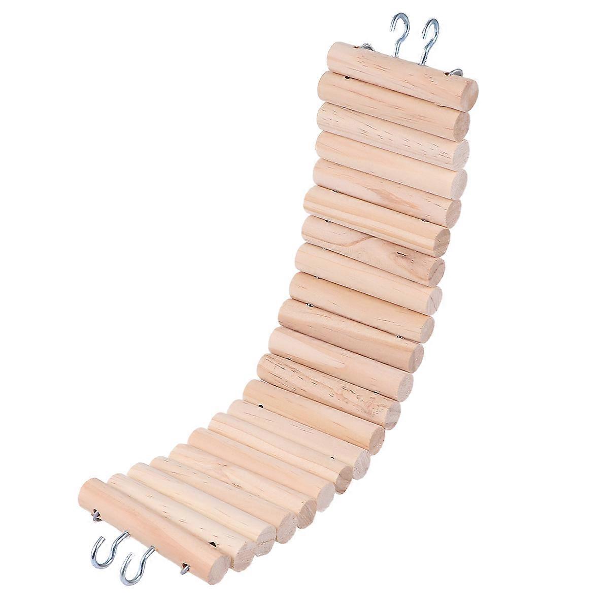 Wooden Pet Birds Arch Bridge Animal Bendable Ladder with Hook for 1 Set Hamster Mouse