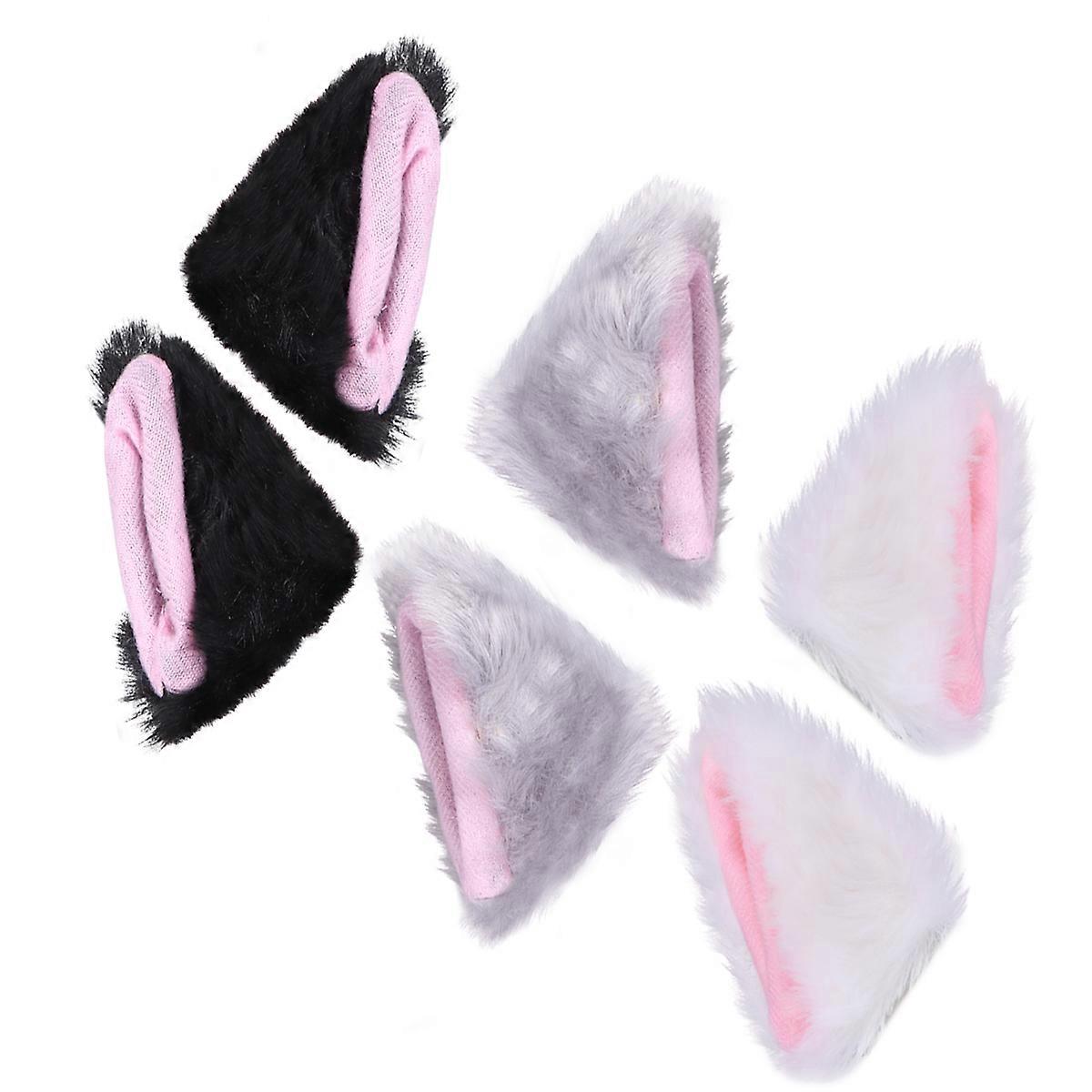 6Pcs Cat Ears Hair Clip Lovely Party Supplies for Children and Girls in Vibrant Assorted Color