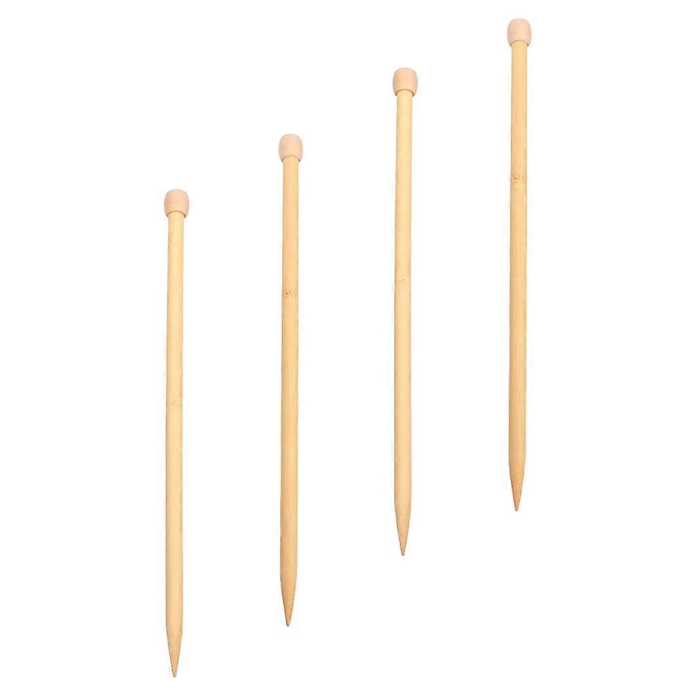 Weaving Needles 2 Pairs Brown Wooden Knitting Tools For Beginners DIY Projects 12Mm