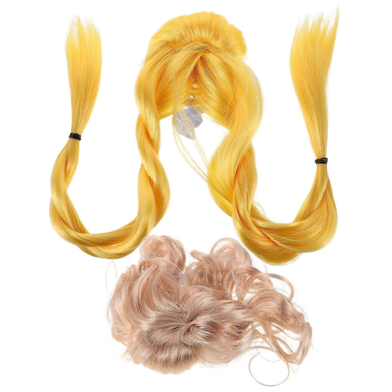 פאות שיער סינטטי לכלבים חתולים ליל כל הקדושים וחג המולד כיף קוספליי 2 יחידות