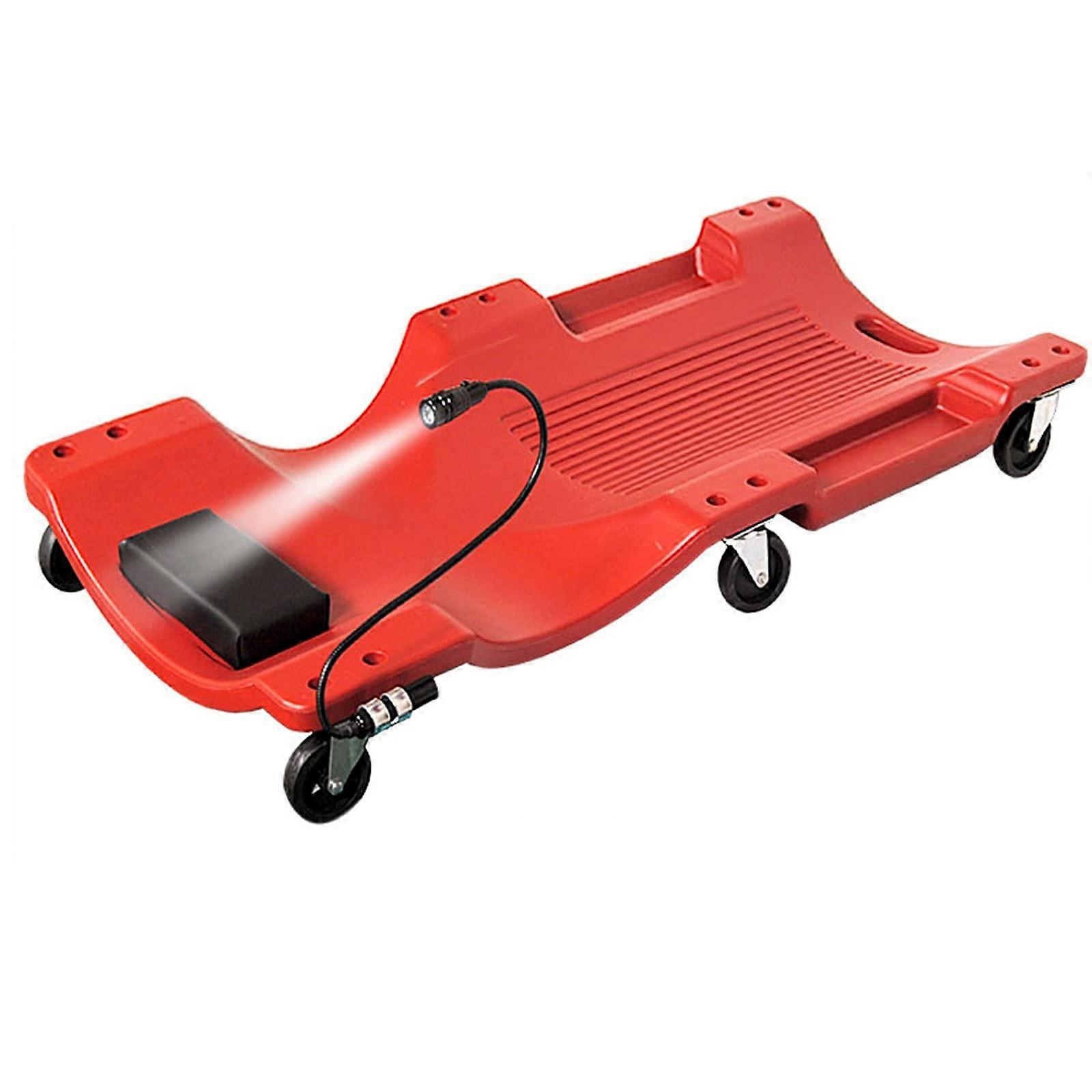 Roller Board Workshop, Access Ramp Car with 6 Mobile Pulleys, Mechanic Vehicle Crawler Under Car , Garage Aid with Tool Compartment (Color: Red)
