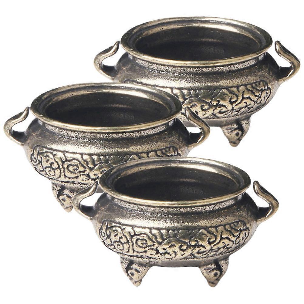 Vintage Brass Aromatherapy Incense Burner Set of 3 Retro Censer for Relaxation Home Decor Lightweight Elegant Design Easy Storage
