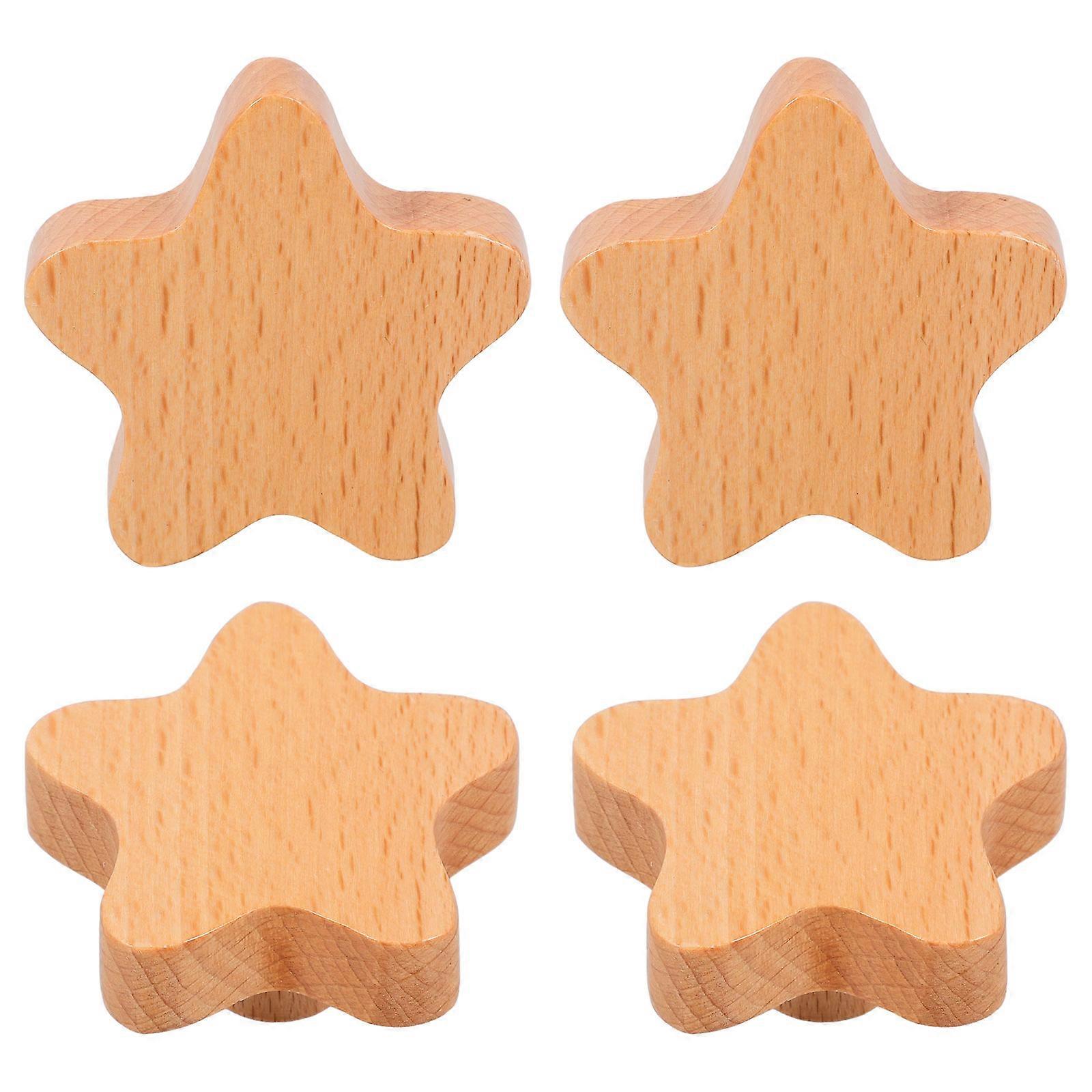 Wood Cabinet Knobs Beige Color for Decorating with Modern Style and Creative Shape 4 Pieces