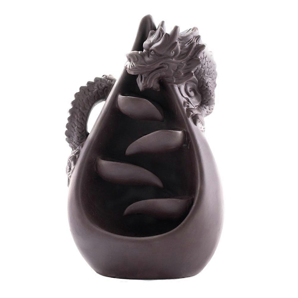 Backflow Aroma Stove Incense Burner Coffee Color Study Room 17x11cm 1Pc
