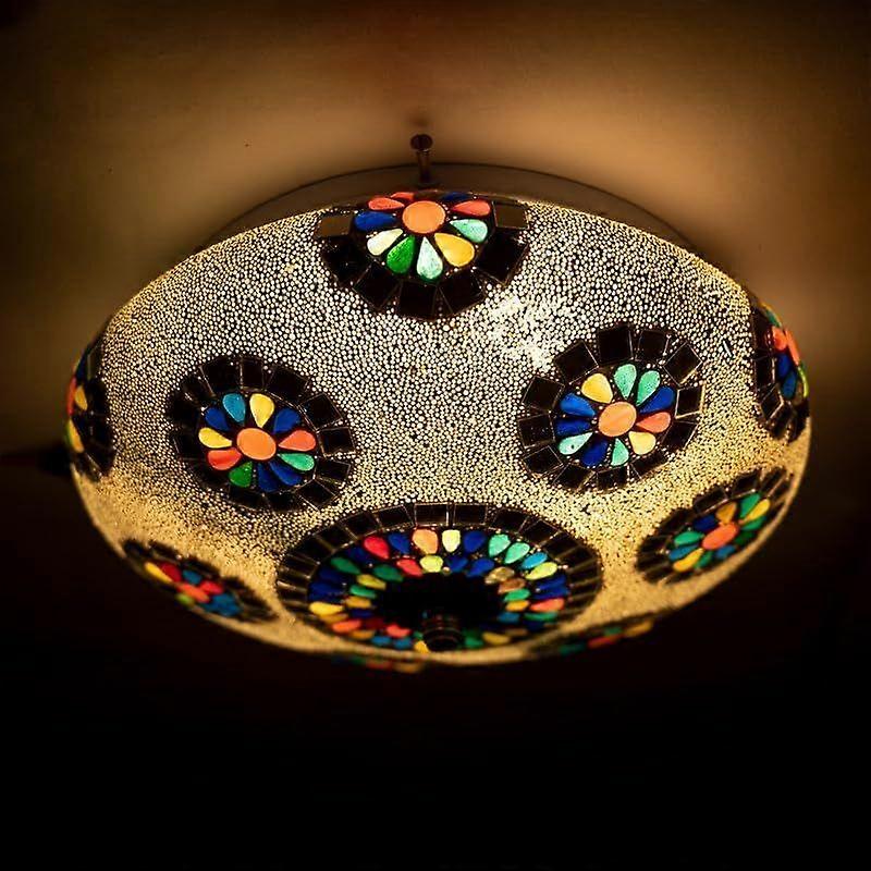 Mosaic Crafted Multicoloured Decorative Glass Ceiling Light