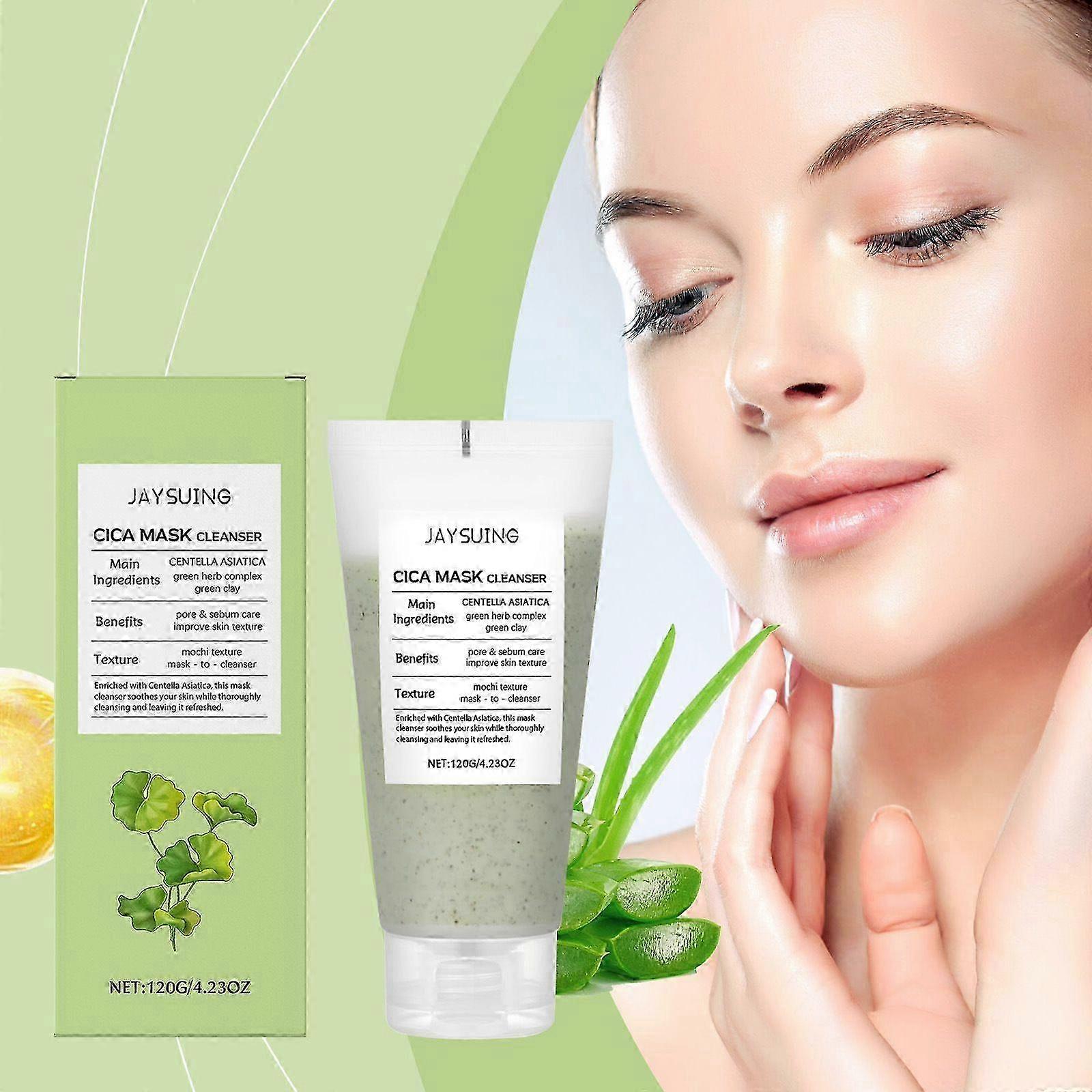 CICA Mask Cleanser, 2-in-1 Facial Wash, Gentle Pore Care, Exfoliating, Hydrating, Centella Asiatica for Acne-Prone & Sensitive Skin, Non-Drying Clay M