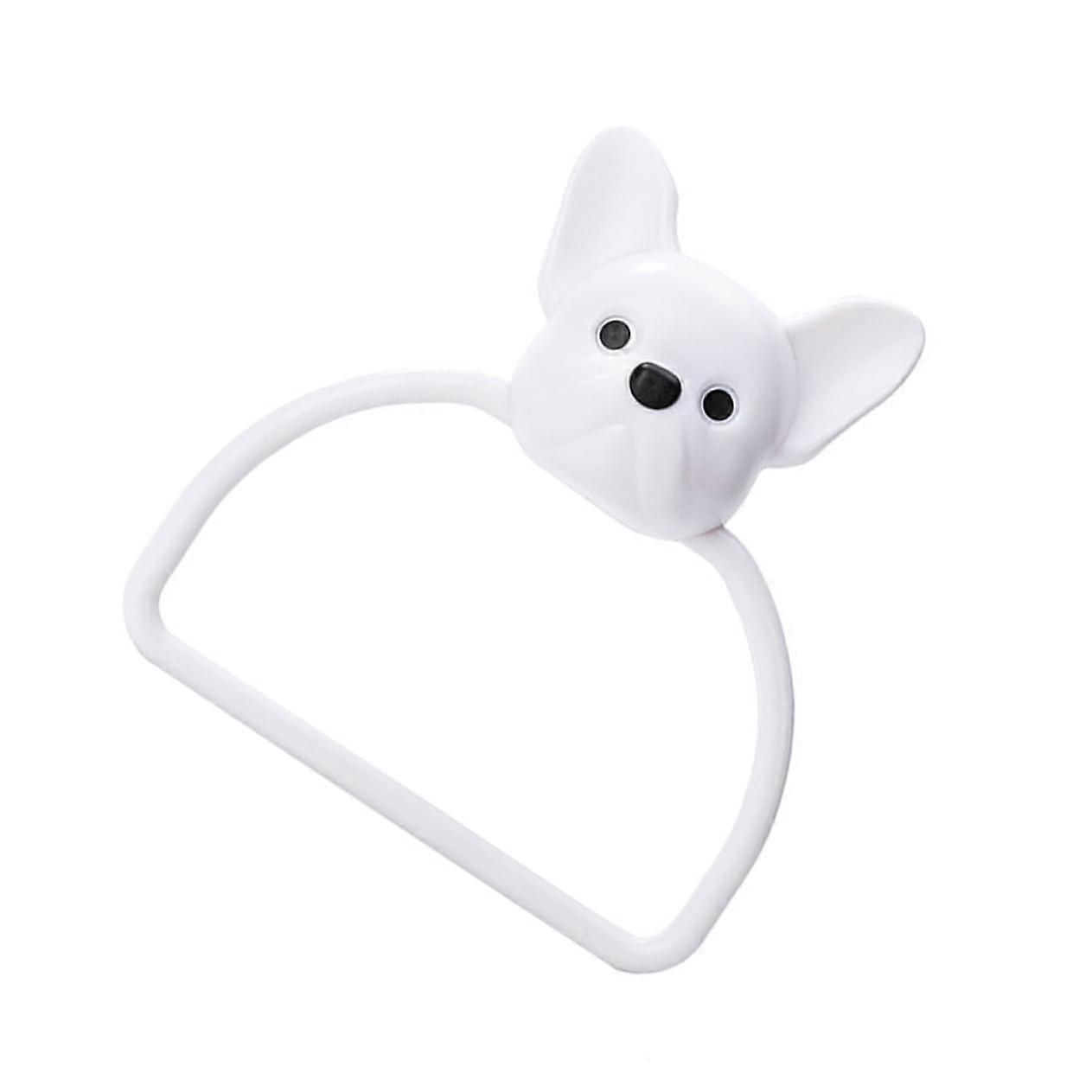 Towel Rail Wall Mounted Towel Rack ABS White Bath Towel Ring Hook for Bathroom Kitchen Tap Tower Rack 1 x
