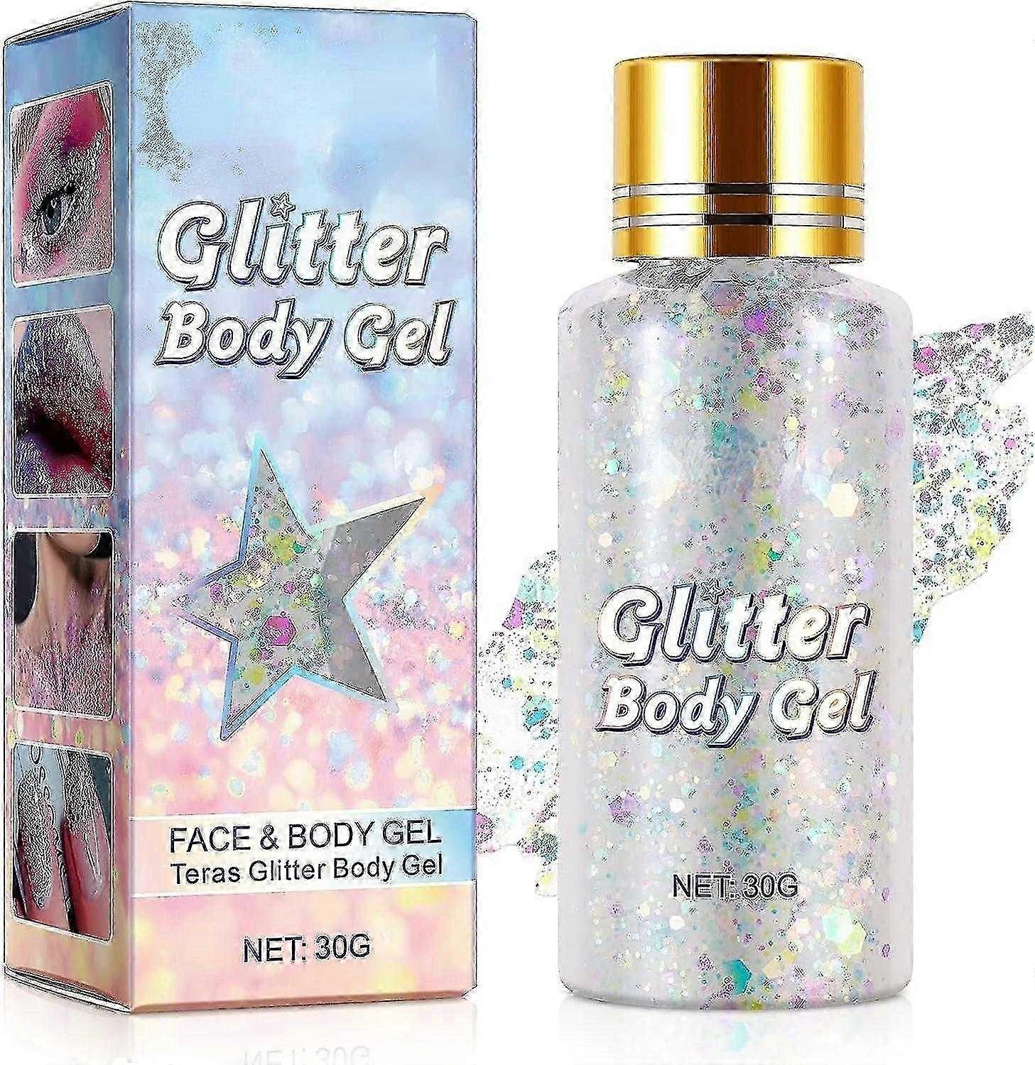 ボディグリッタージェル、グリッターホログラフィックチャンキージェル、グリッターリキッドアイシャドウメイクアップ、マーメイドスパンコールB