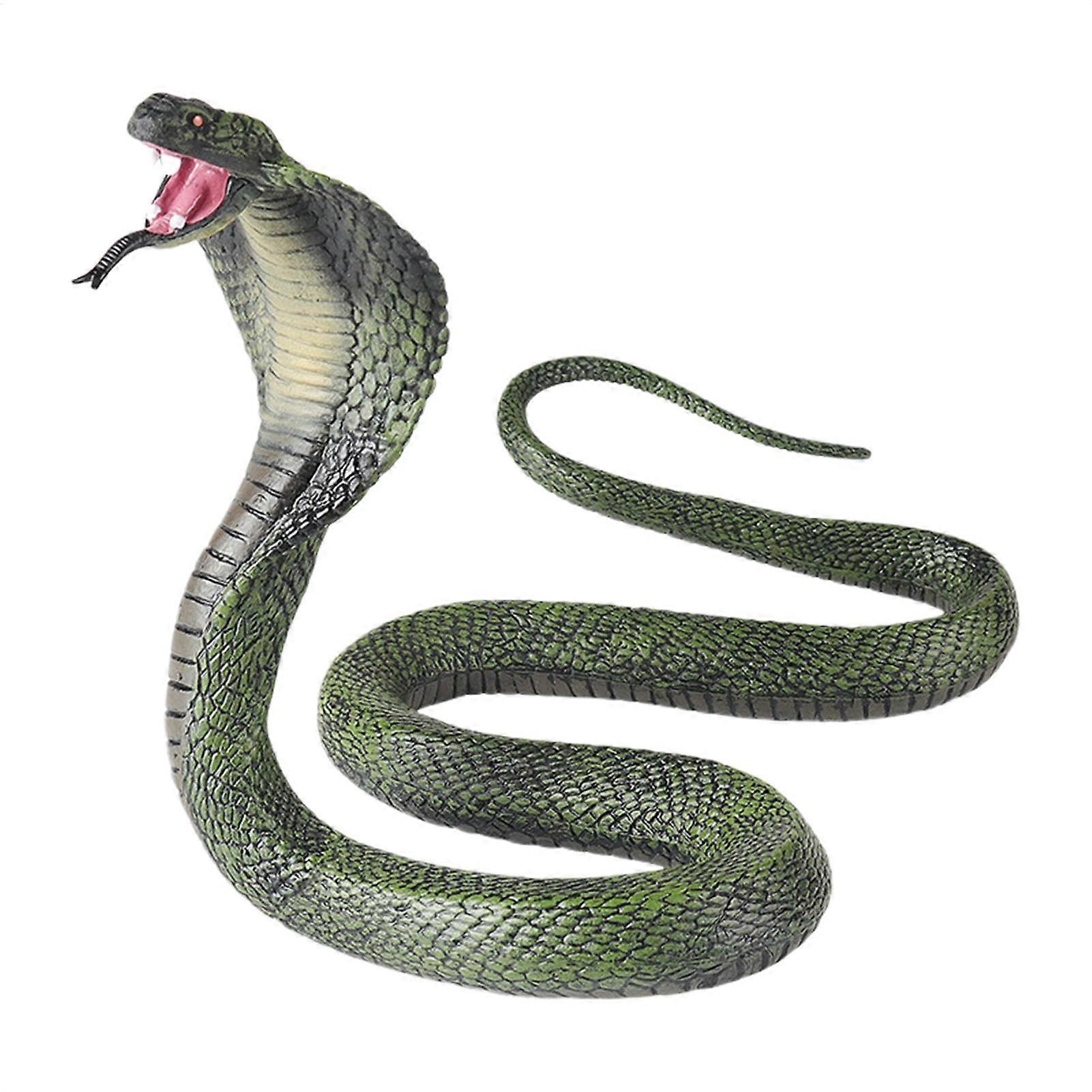 Large Massive Cobra Fake Snake, Solid Cobra Snake Figure, Realistic Figure Educational Toy