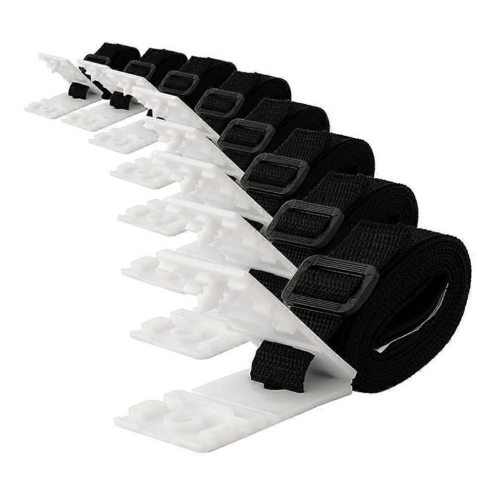 Pool Solar Cover Roller Fixing Straps Set - Durable Black and White Plastic Straps for Above Ground Pools