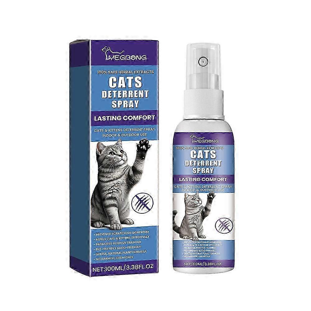 Cat Deterrent Spray, Stops Cats from Peeing & Scratching, Lemon & Coptis, Safe for Furniture