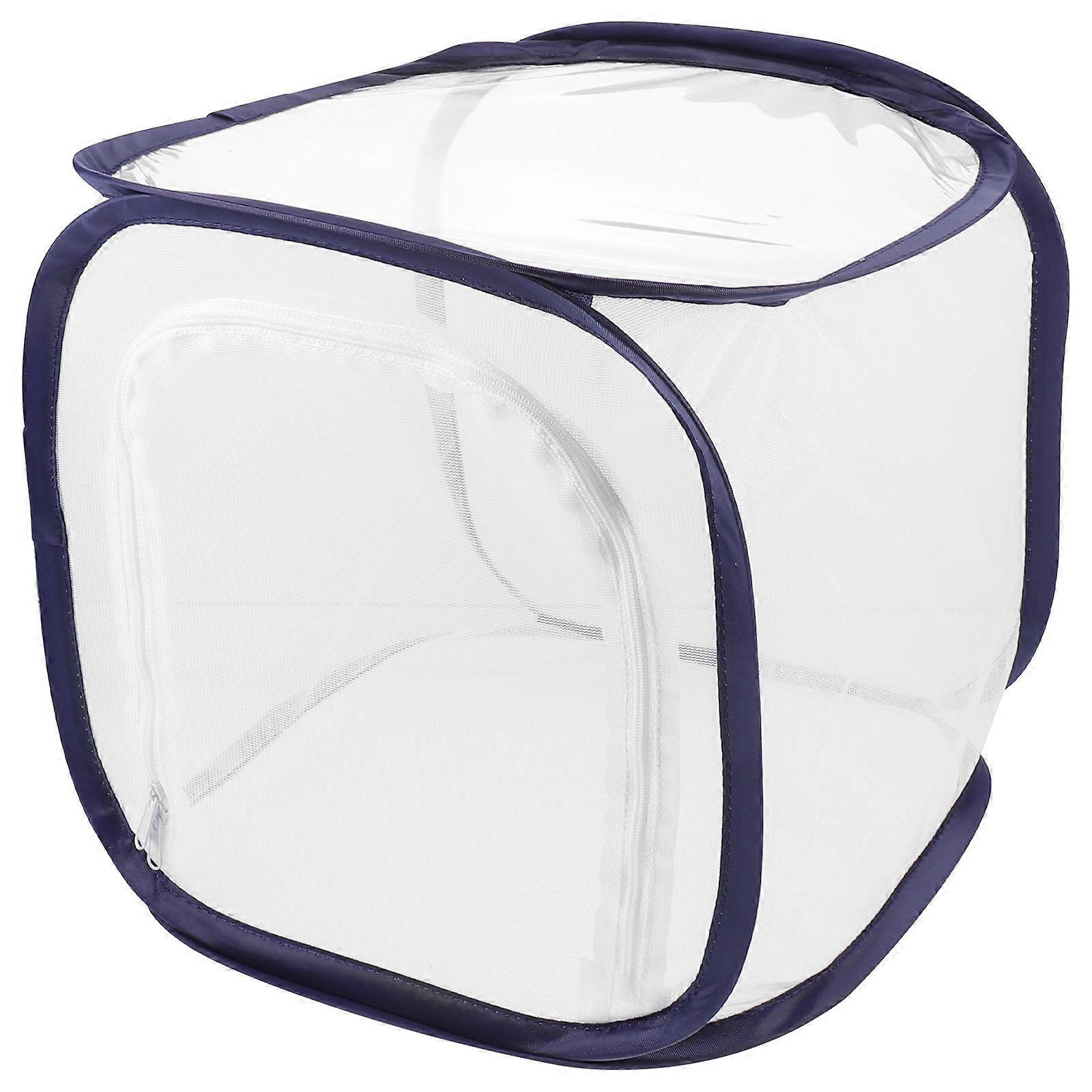 Foldable Butterfly Mesh Cage with Fine Mesh Panels, Clear Viewing Window, Side Zipper for Easy Feeding