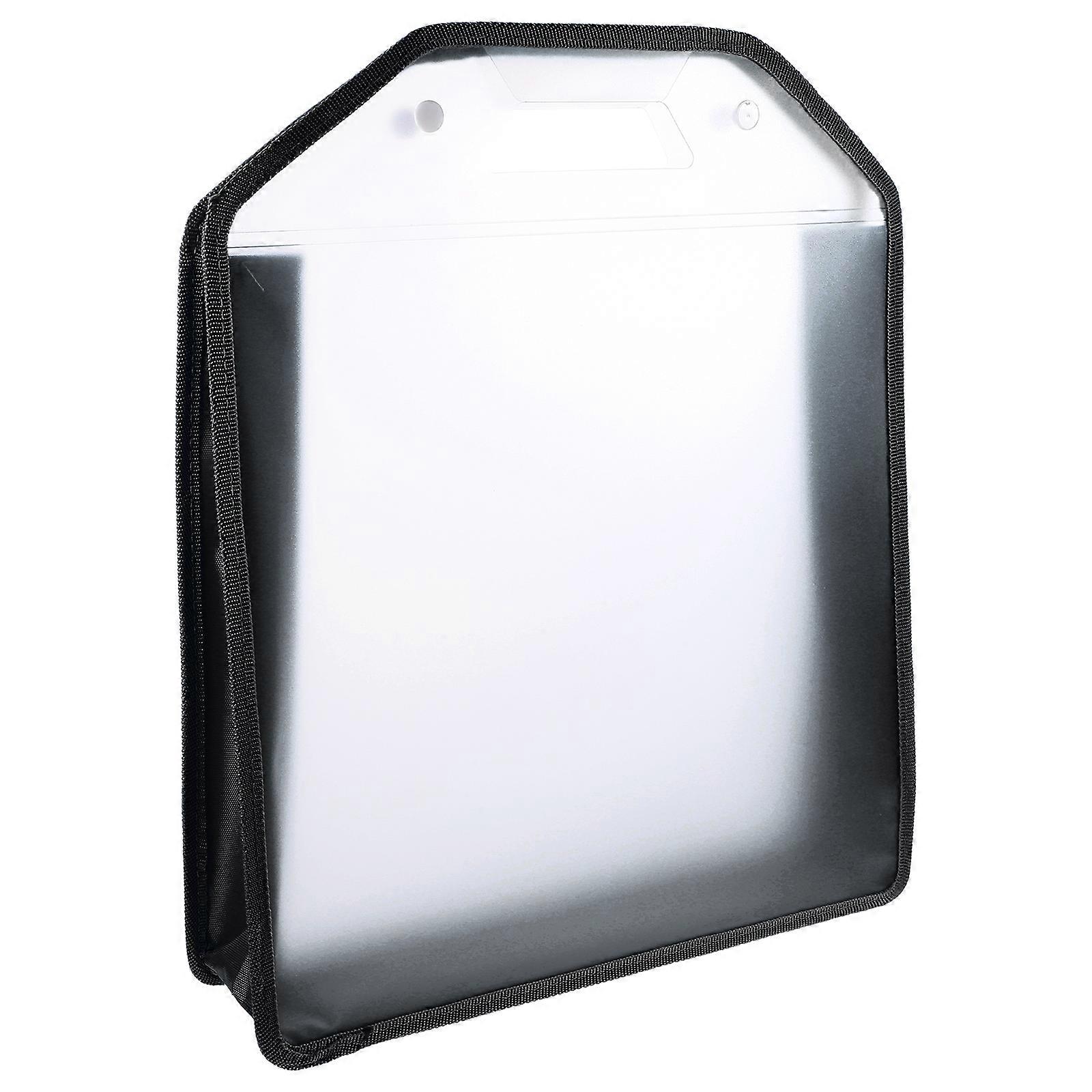 Square File Folder Plastic Storage Bag For Efficient Work 15.7X13.4 Inches Black Reusable 1Set