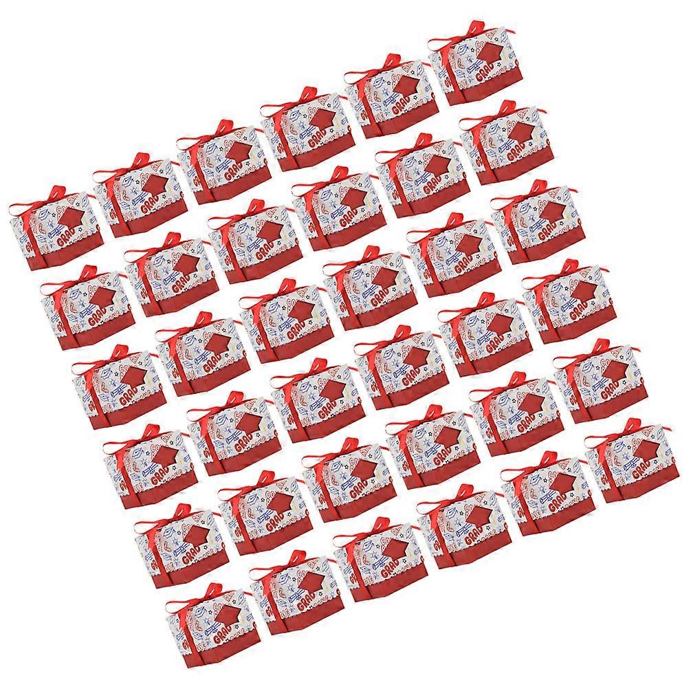 Graduation Candy Boxes Paper Candy Box for Storage 50Pcs Red Graduation Party