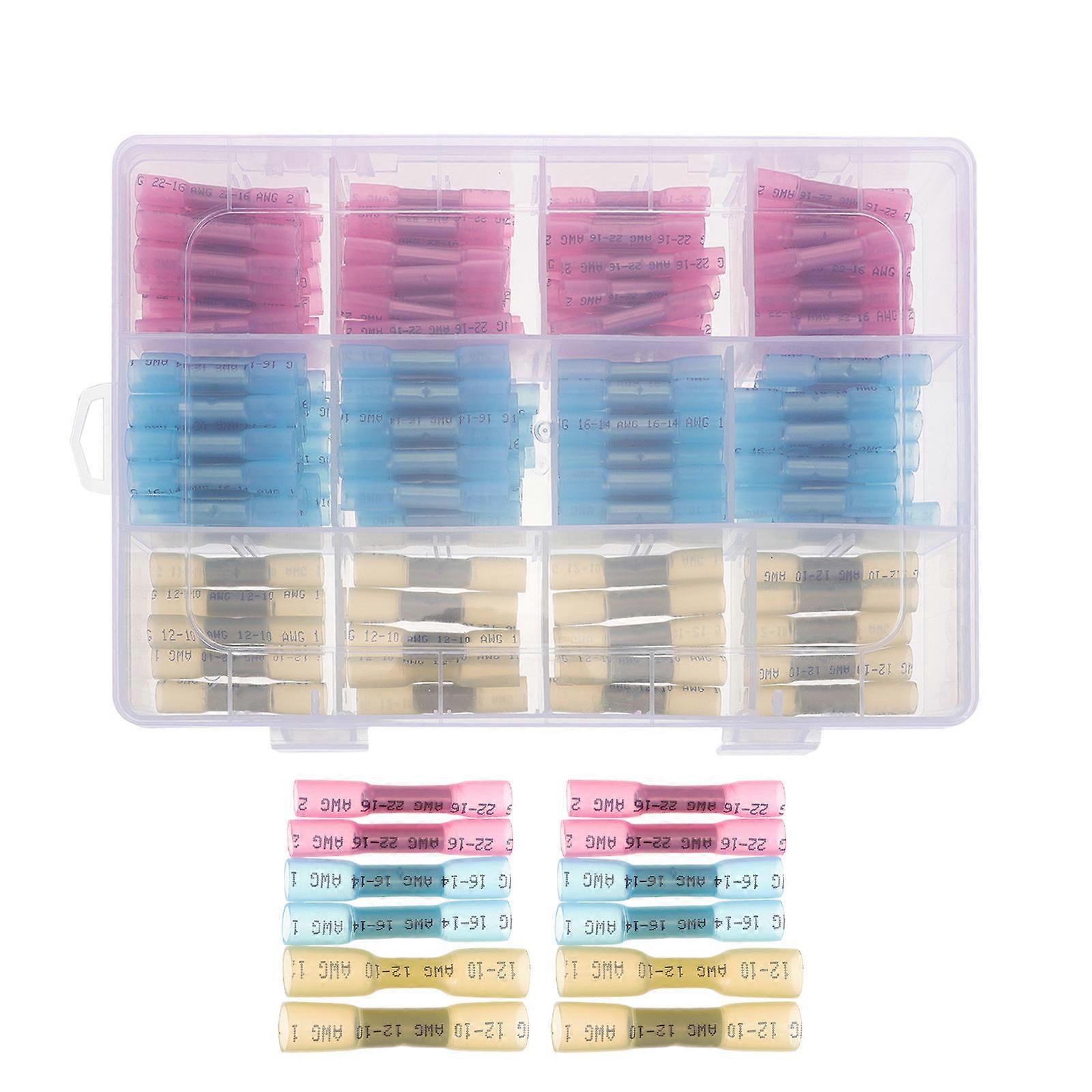 200Pcs Heat Shrink Wire Connectors Toolkit Marine Projects Assorted Color Corrosion-resistant Crimp Connection