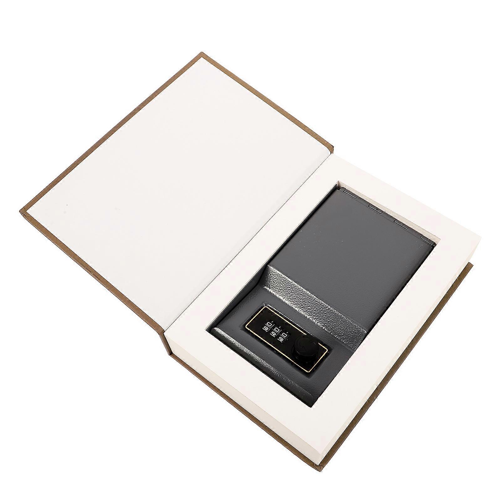 Imitation Book Shaped Safe Box Made Of Paper And Metal For Multi-Purpose Storage With Password Measuring 22.20X15.20X4.50CM 1Set
