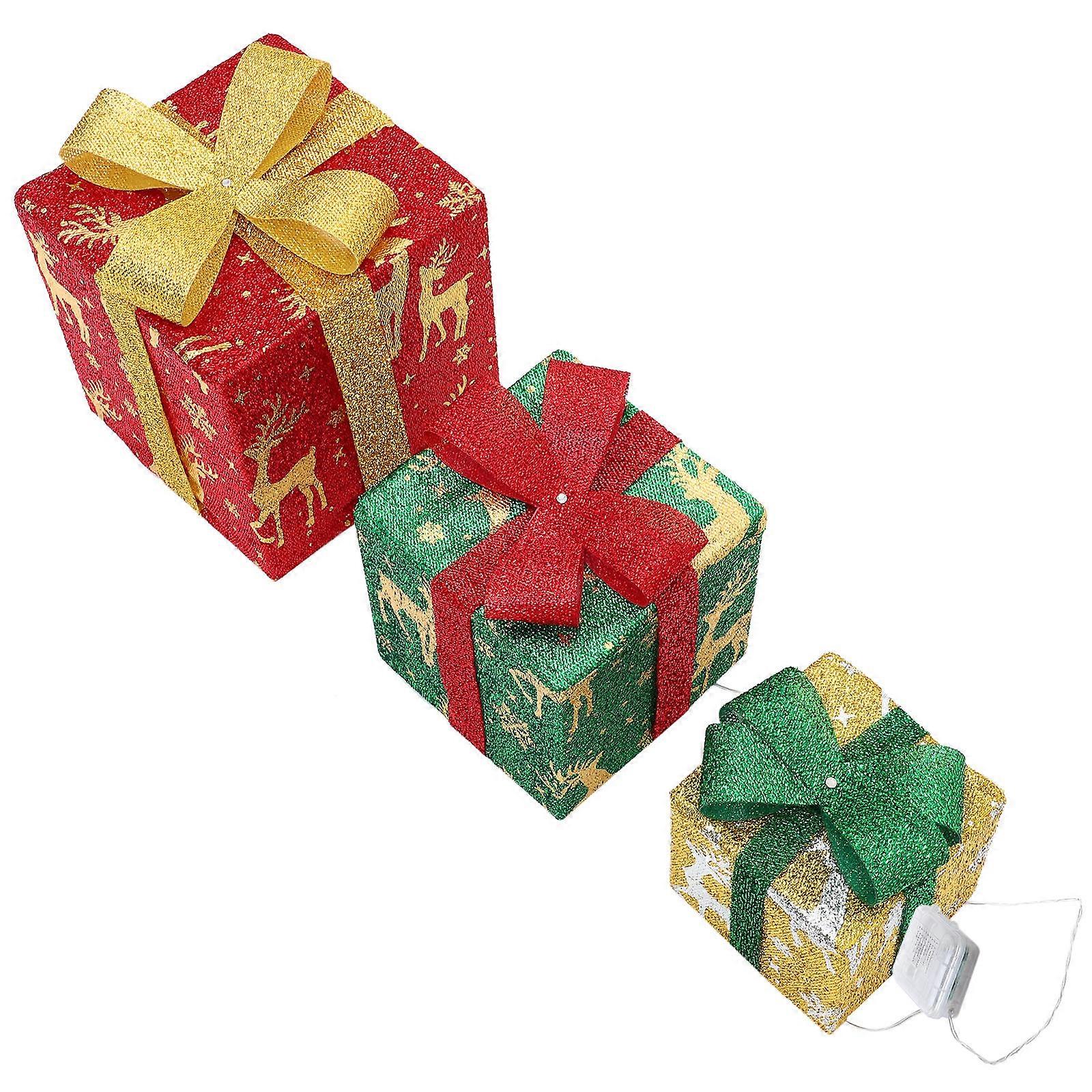 Festival Lighted Present Boxes Decorations For Indoor and Outdoor Scenes 1 Set With 8-Function