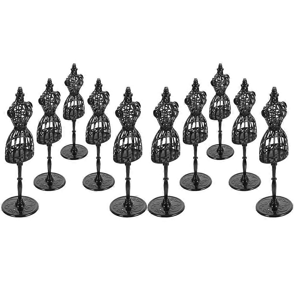 Mannequin Doll Form Stand Black 10Pcs For Displaying Doll Dresses Suitable For Kids Creative Activities
