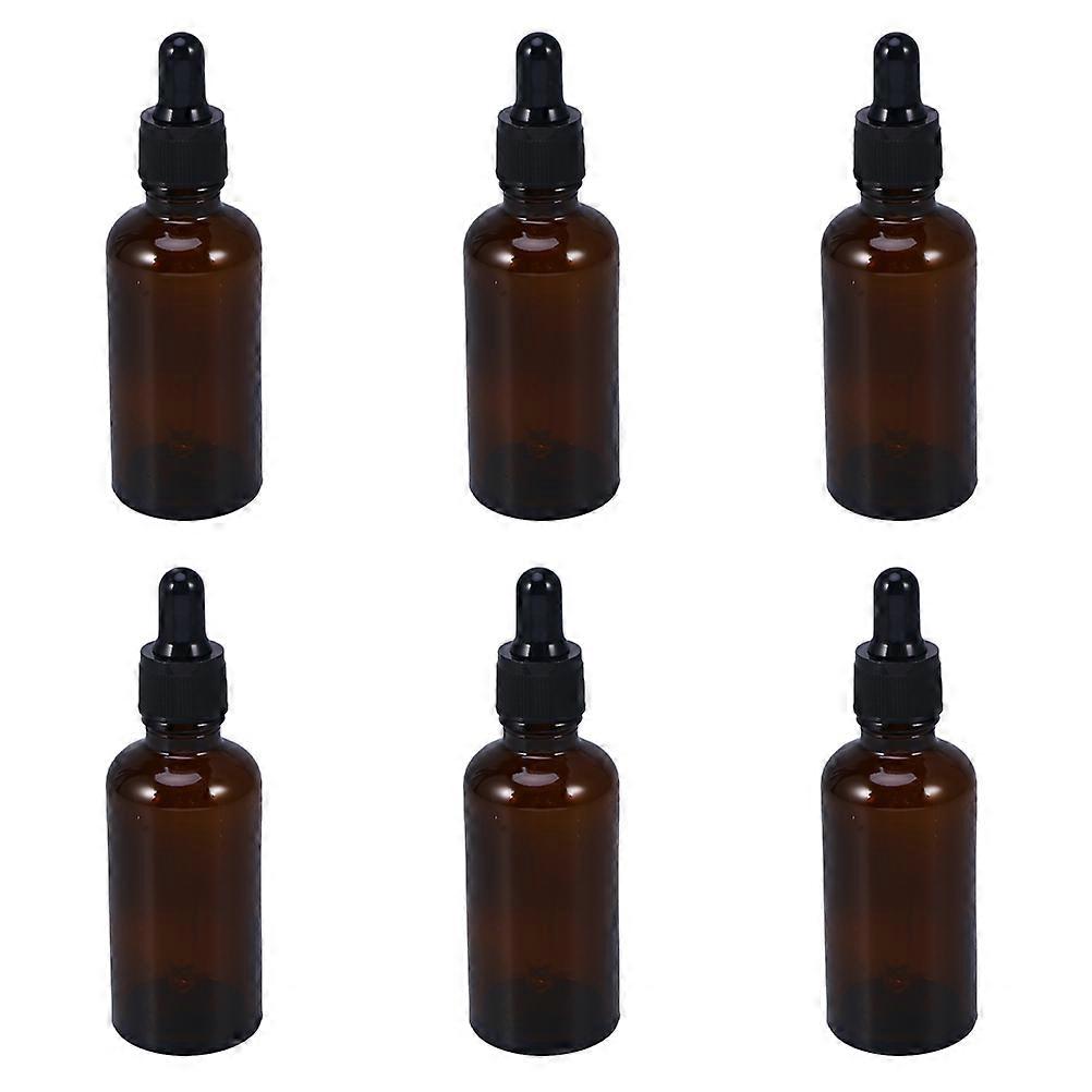 Liquid Dropper Bottle 6Pcs Premium Brown Glass With Dropper Design For Perfume Storage And Liquid Level Observation