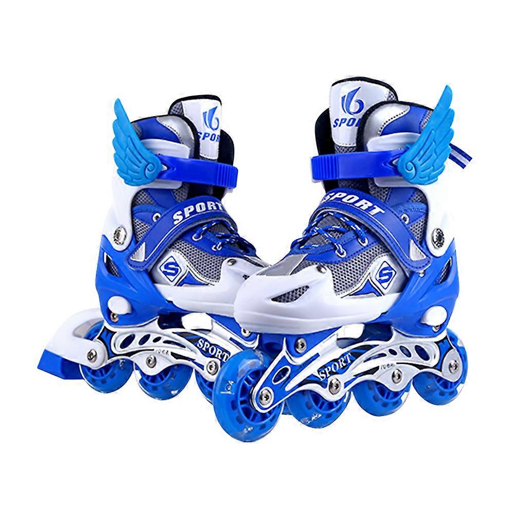 Pattini in linea per bambini a forma di fila singola adatta per il gioco dei bambini con ruote luminose rosa 1 paio