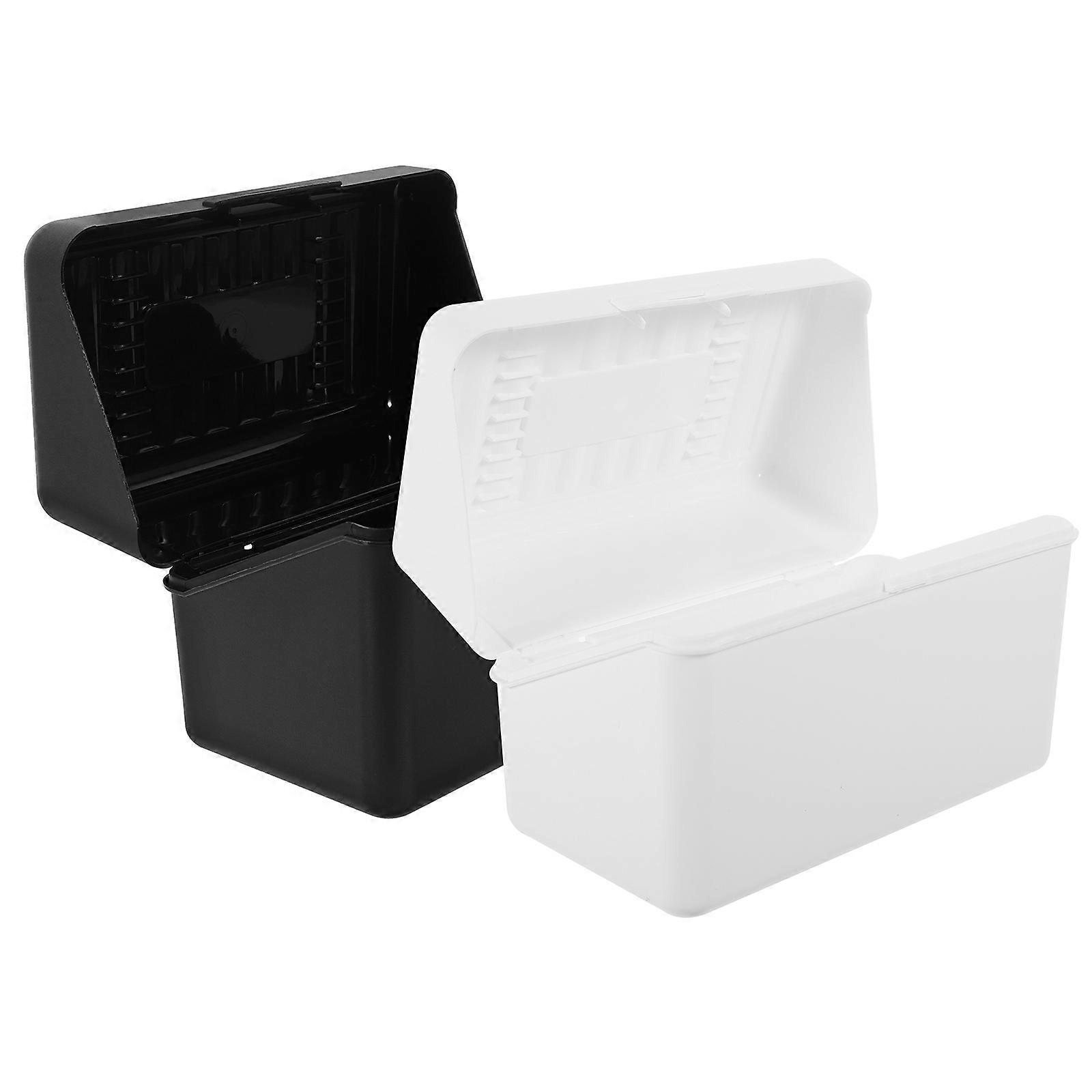 2pcs Desktop Card Organizer Stylish Compact Storage Box with Lid for Home Office Use Space Saving Design