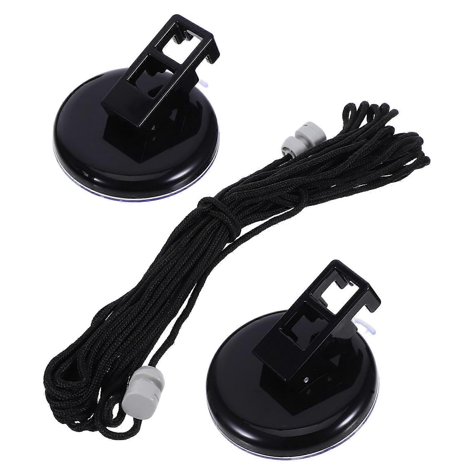 Adjustable Length Clothes Drying Rope For Outdoor Indoor Use With Suction Cups Portable 1 Set