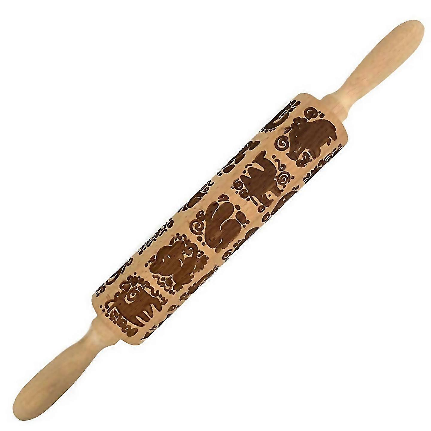 For animal print embossed rolling pin cookie rolling