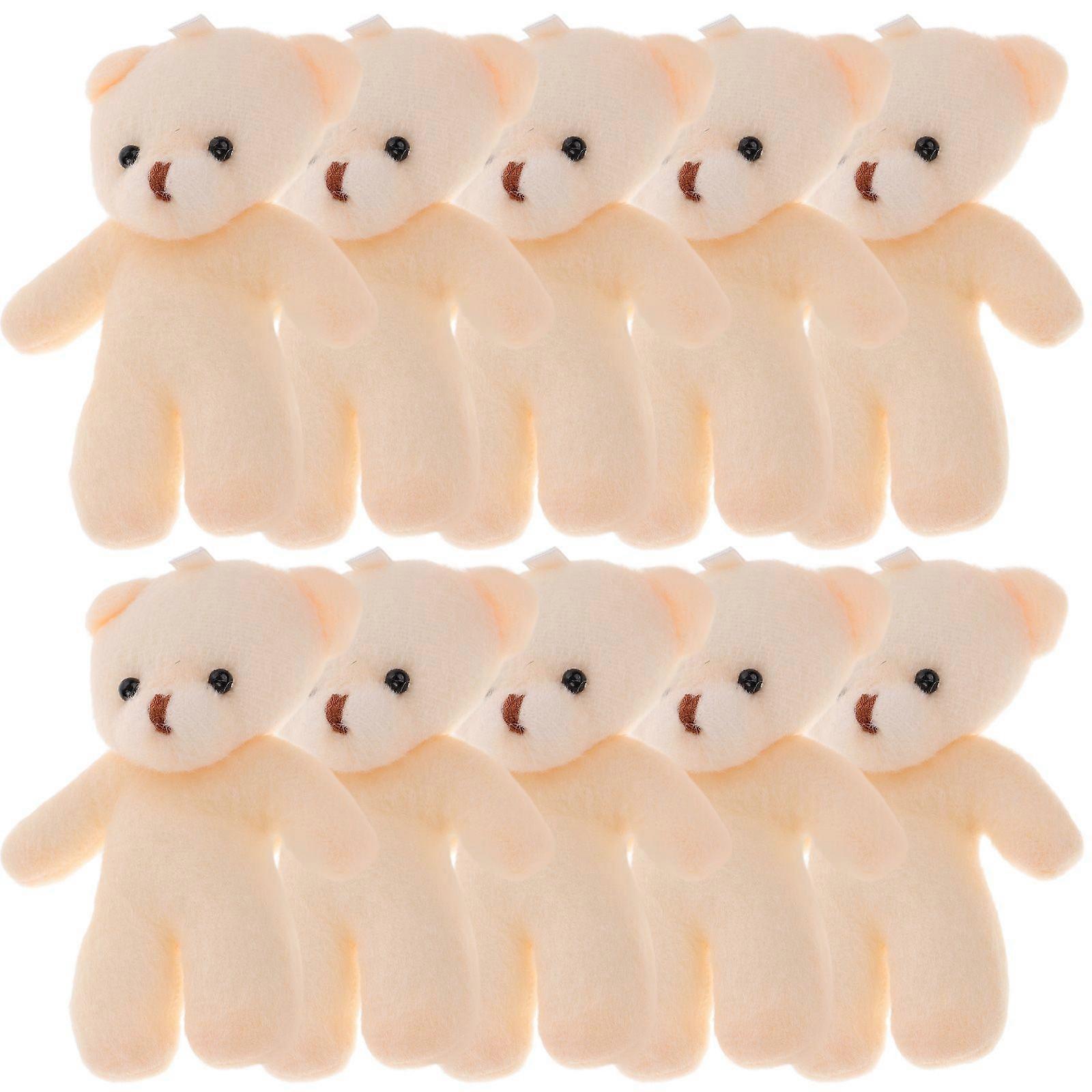 10pcs DIY Mini Bear Plush Stuffed Tiny Bear Dolls Mini Bear Dolls Brooches