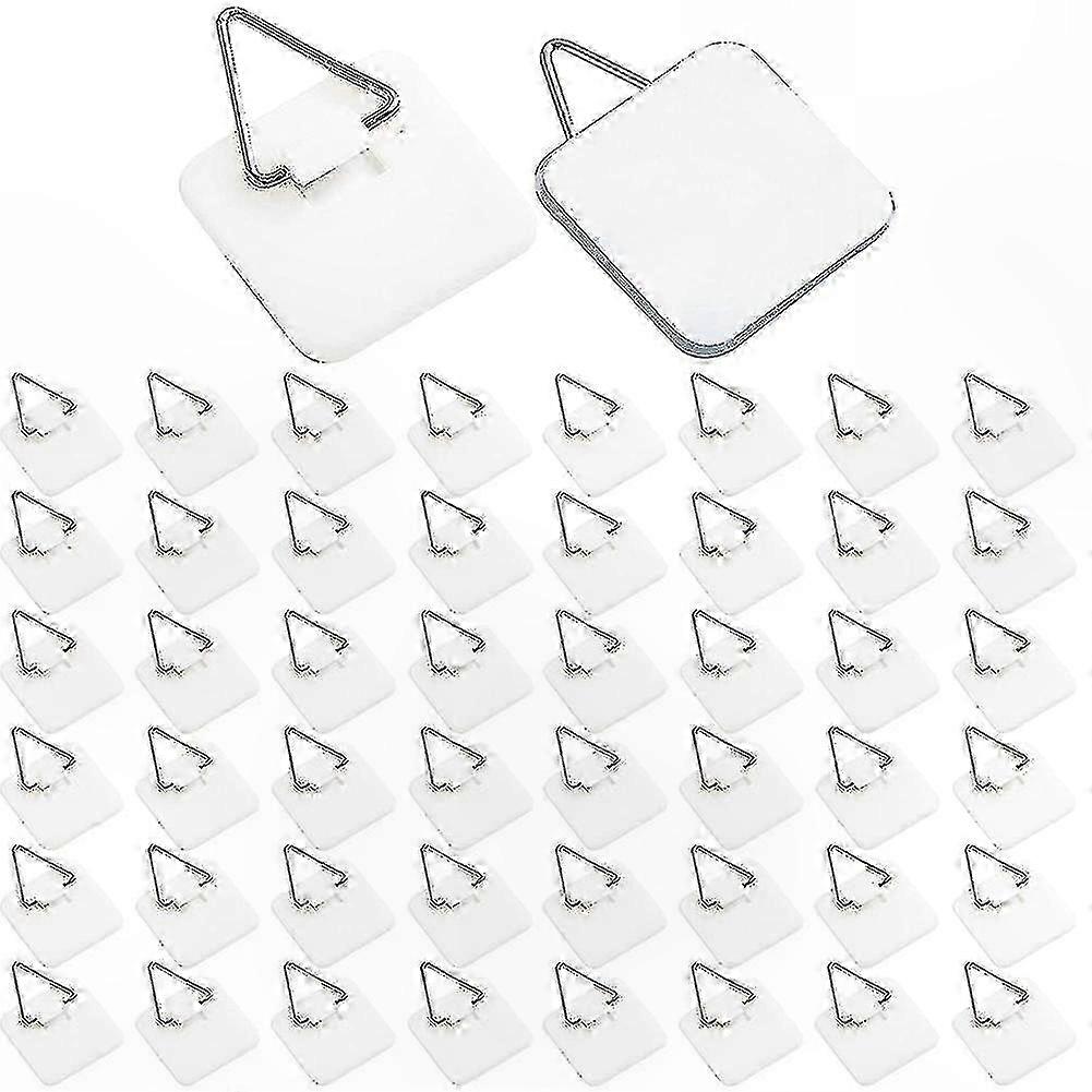 50 Pack Plate Hangers for Wall Display Invisible Sticky Hooks for Decorative Plates 1.3 Inch Holder Solution