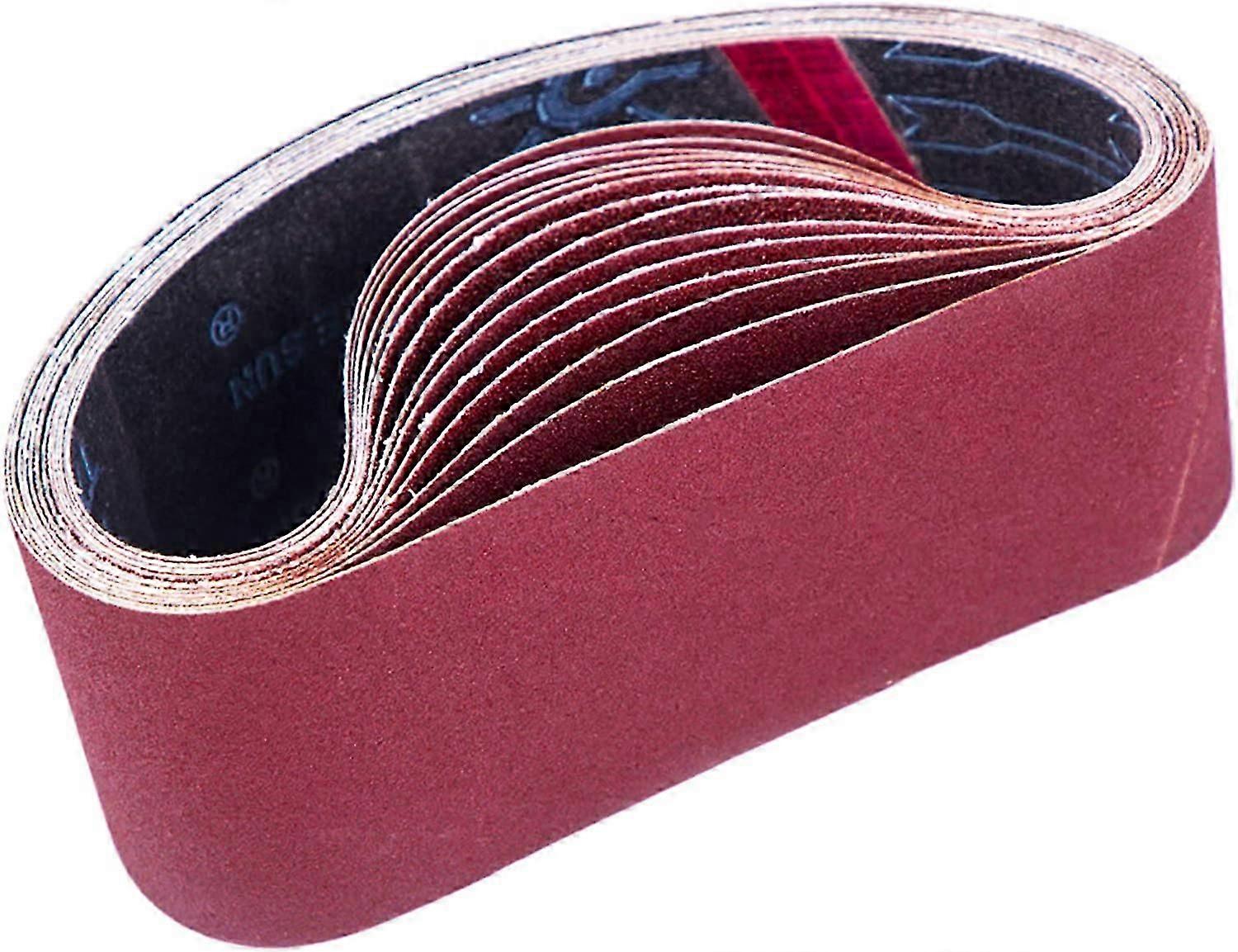 Sanding Belt 75 x 457 mm, Mixed Sanding Belts (3x Grit 80/120/150/240/400) for Belt Sanders15 pieces