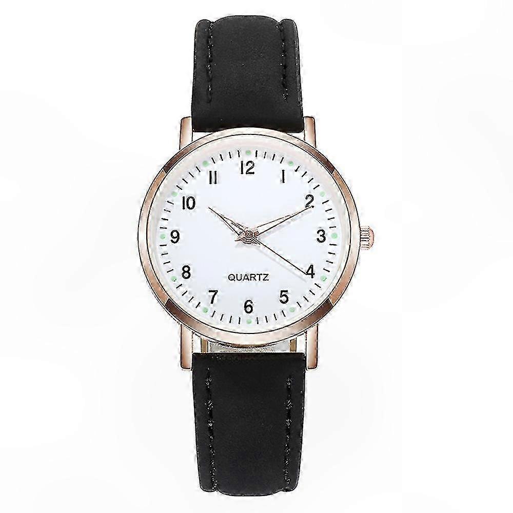 Women's Casual Leather Strap Analog Quartz Wristwatch with Small Face Design