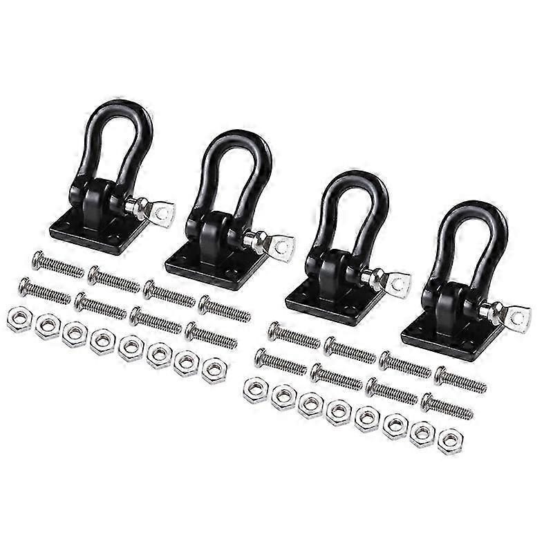 4pcs Metal Trailer Towing Buckle Hooks Shackles for 1/10 RC Crawler Cars - Compatible with TRX4, Axial SCX10 & D90
