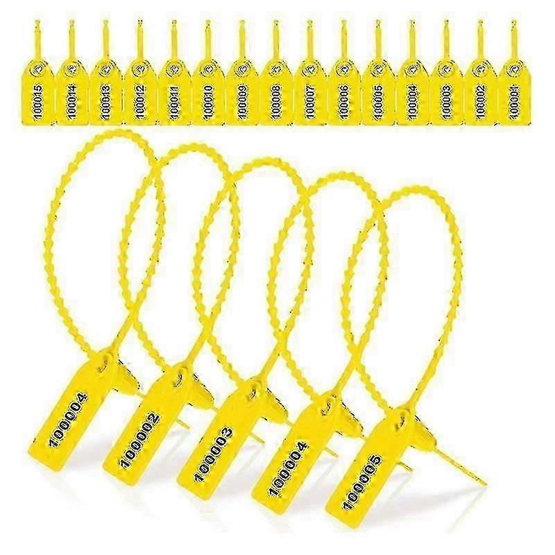 1000 Pcs Numbered Plastic Tamper-Proof Security Seals (Yellow)b