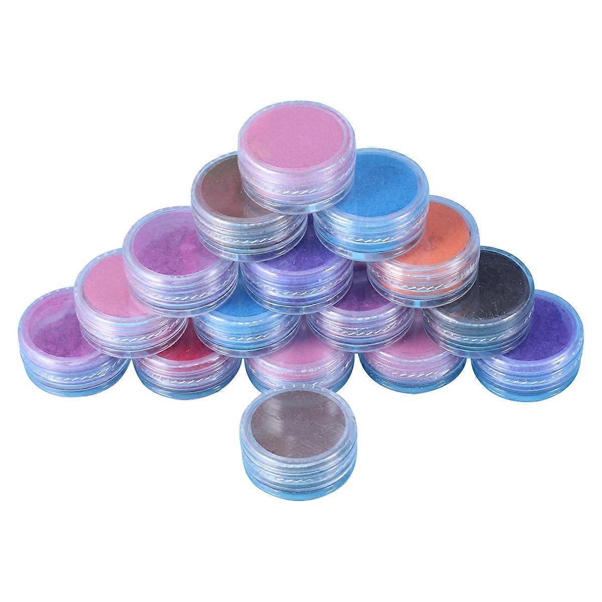 Pigment Powder Glitter Cosmetic Powder for Face Eyeshadow Lip Gloss in Assorted Color for Makeup 16Pcs
