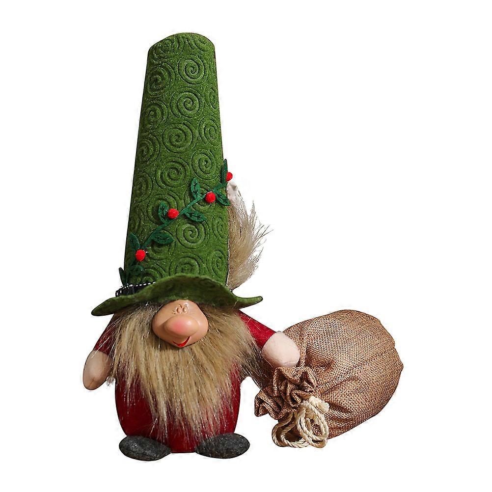 Ornaments for Tree Fabric Gnome Doll for Office Decoration Green Material 1Set