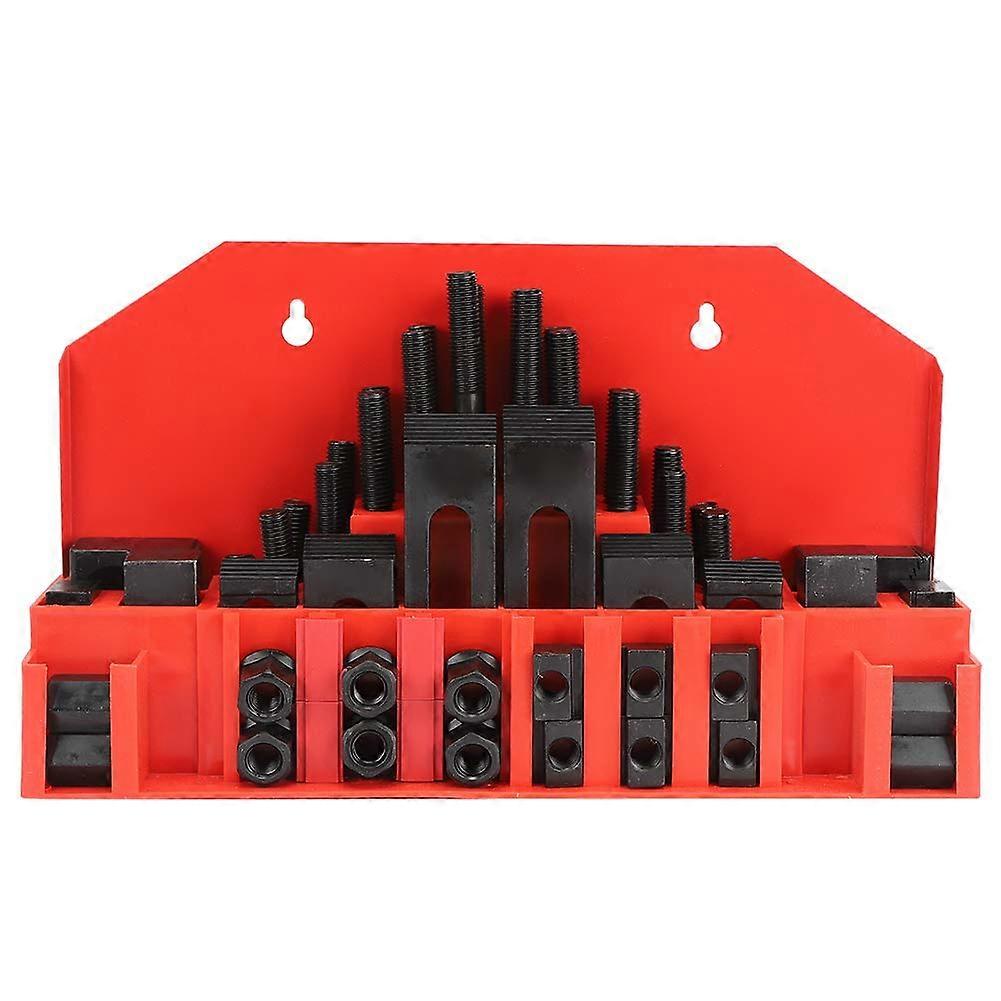 58Pcs TSlot Clamp Kit, Mill Machinist Set Hardened Combination Press Plate for Lathe Milling Machine M10 Nuts Studs Universal Combination Fixtures