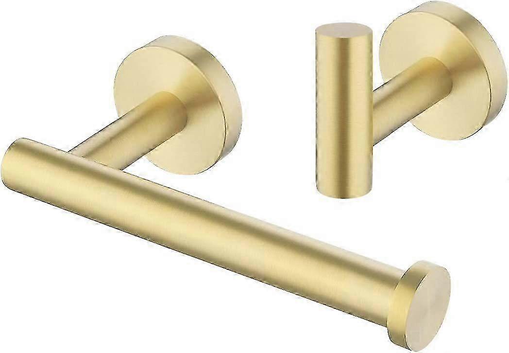 Black Towel and Toilet Roll Holder Set Bathroom Accessory Set 2 Pie...