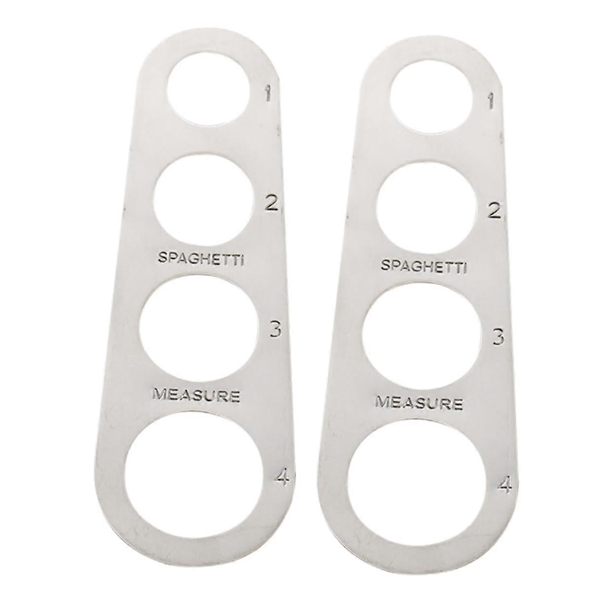 Stainless Steel Spaghetti Measure Tool 2-Piece Set, Four-Portion Ruler for Consistent Cooking, Easy to Clean Pasta