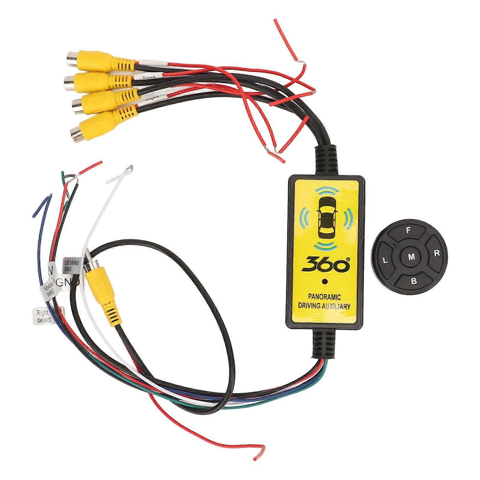 Car Backup Camera Splitter Switch 4 Input 1 Output Intelligent Car Video Switcher Converter with Remote Control