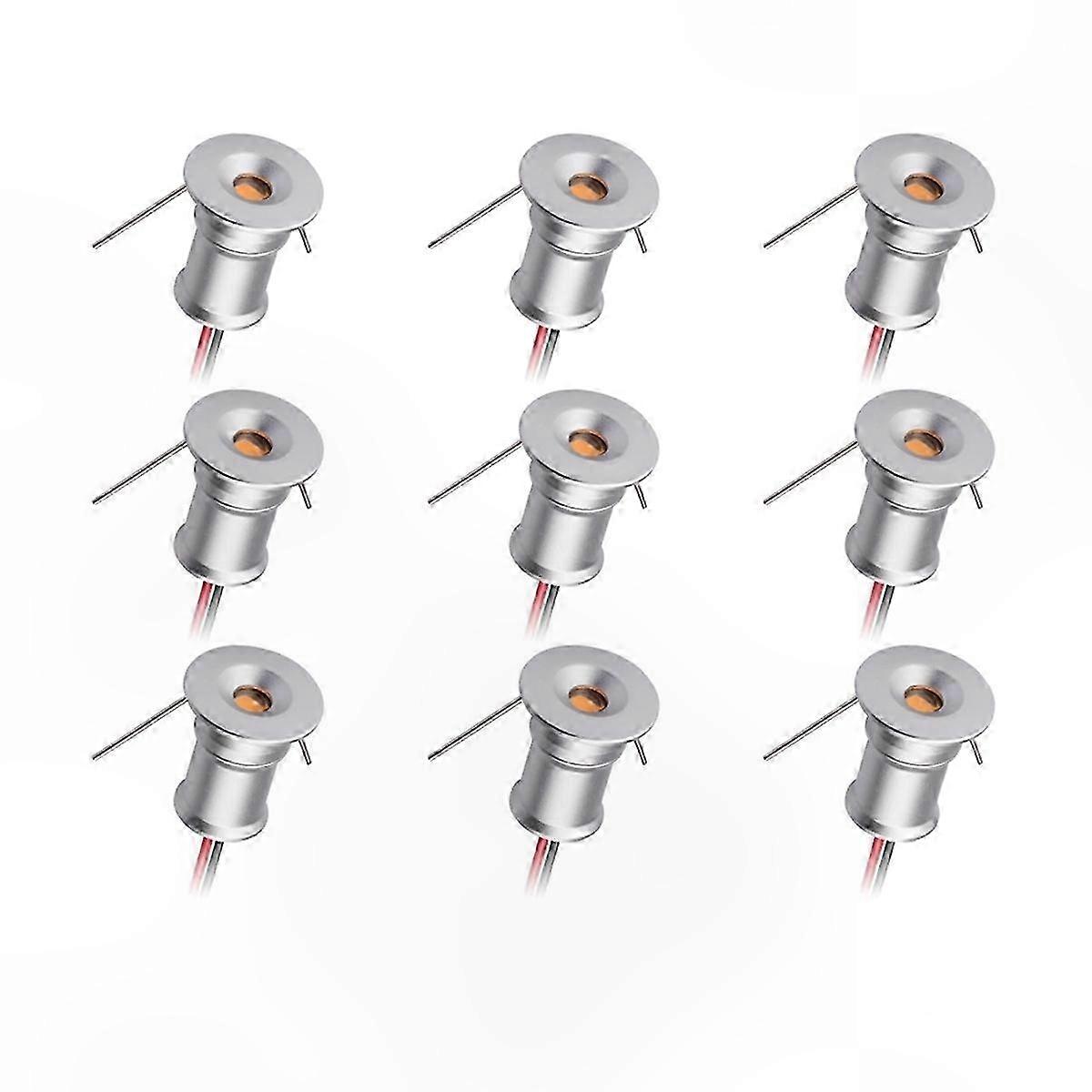 Silver Artwork Lighting Kit, 9-Pack DC12V 1W 3000K Mini Downlights for Display Illumination