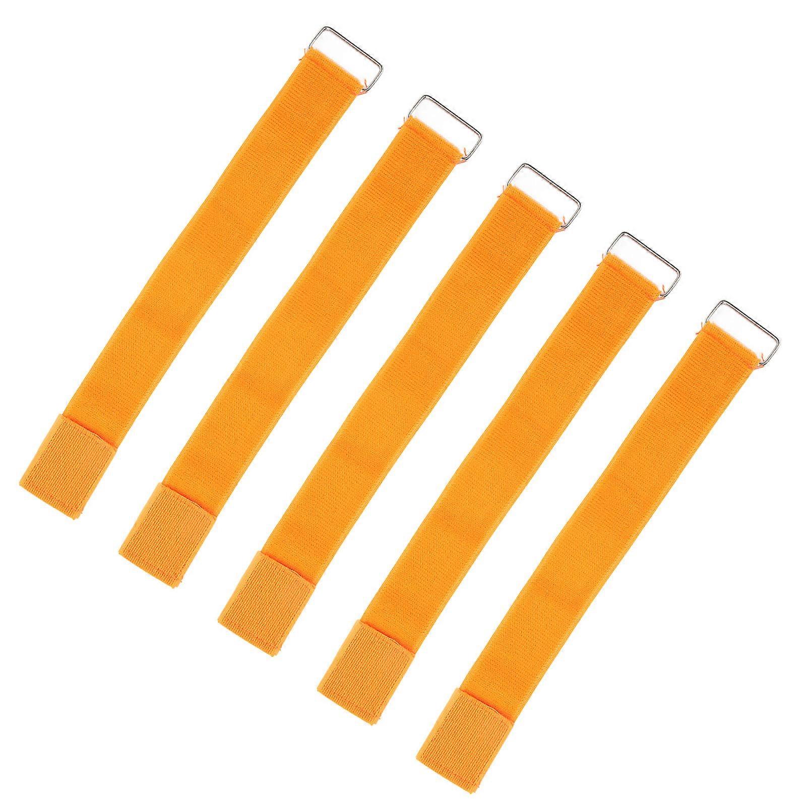 5Pcs Orange 3 Legged Race Bands Elastic Polyester Rubber Adults