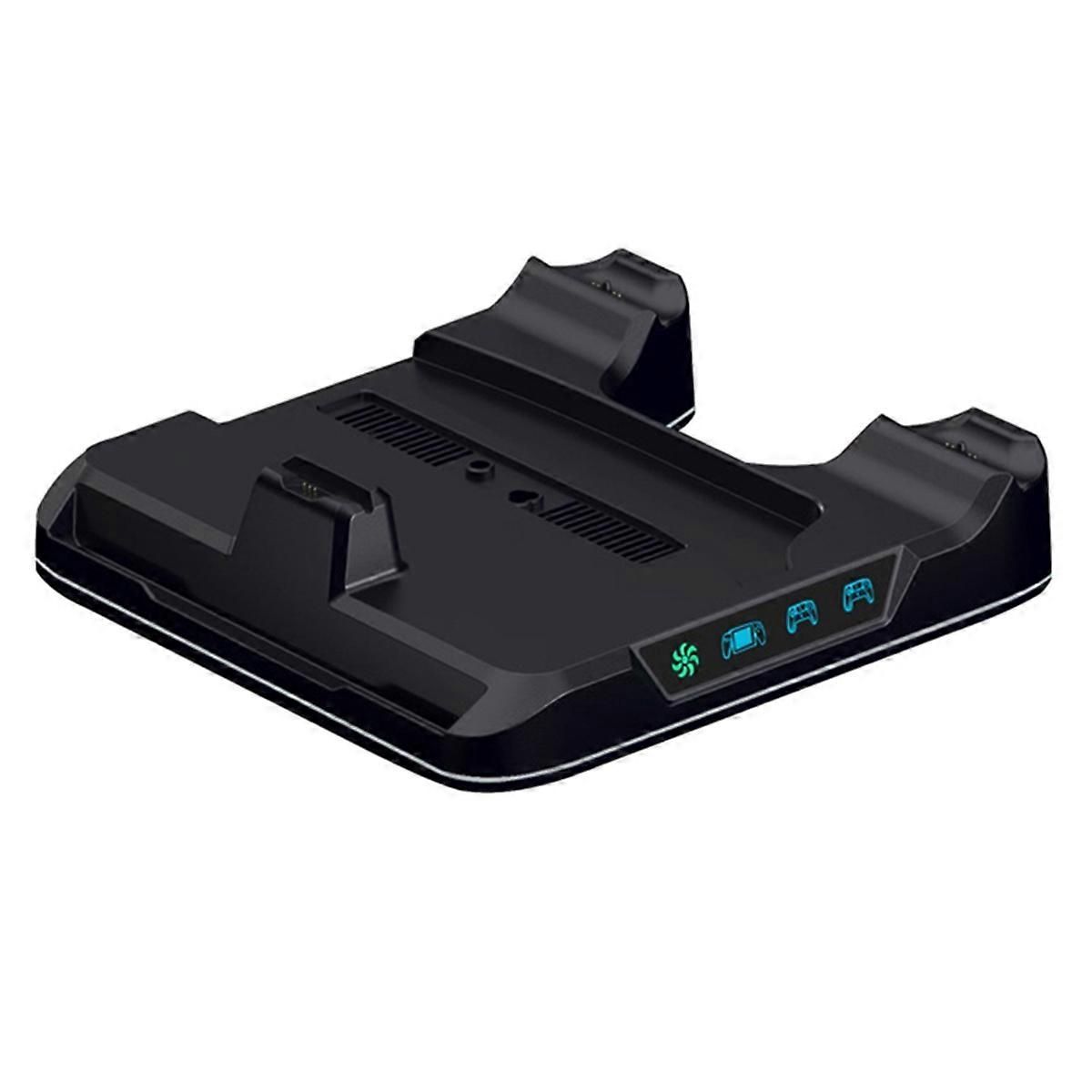For PRO/PS5Slim/ Console Cooling Stand Charging Station Dock Controller Storage Rack with Cooling Fan A