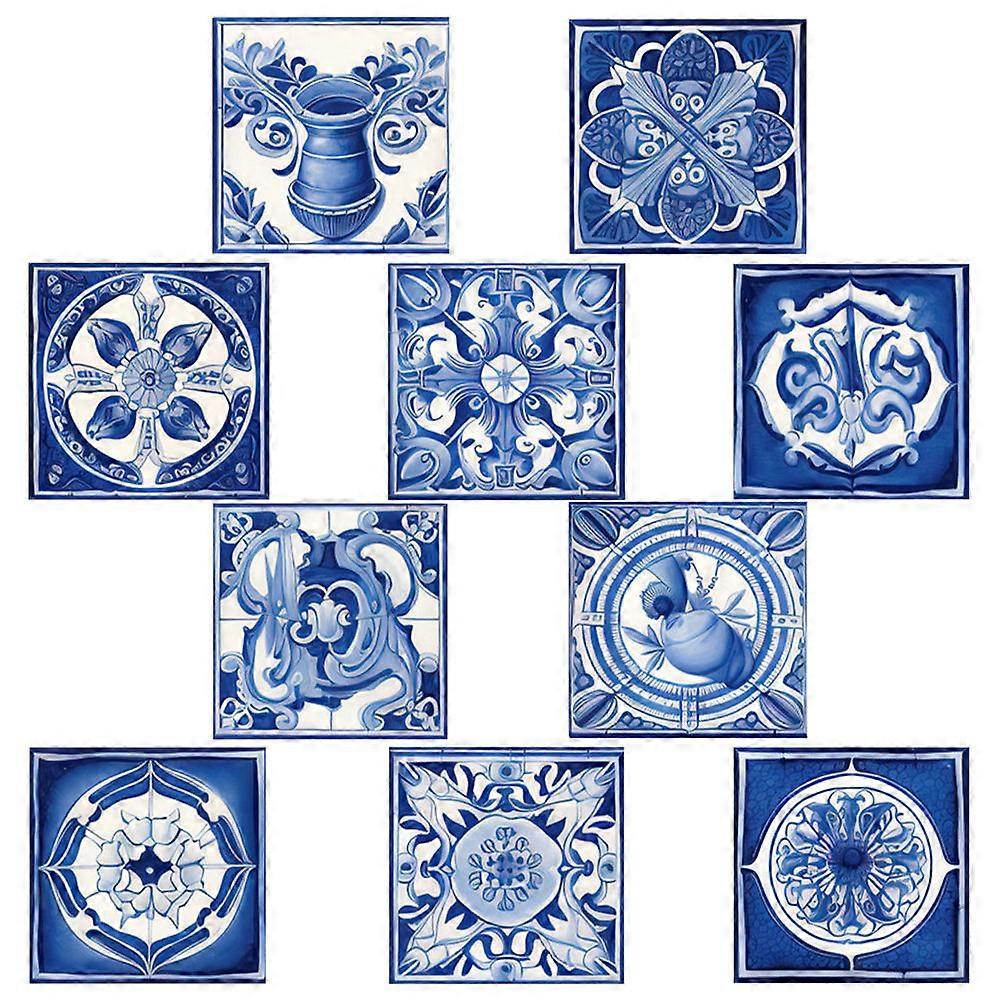 Self-Adhesive Floor Tile Stickers 15cm Moroccan Style Easy To Clean PVC Accessory For Homeowners And DIY Enthusiasts