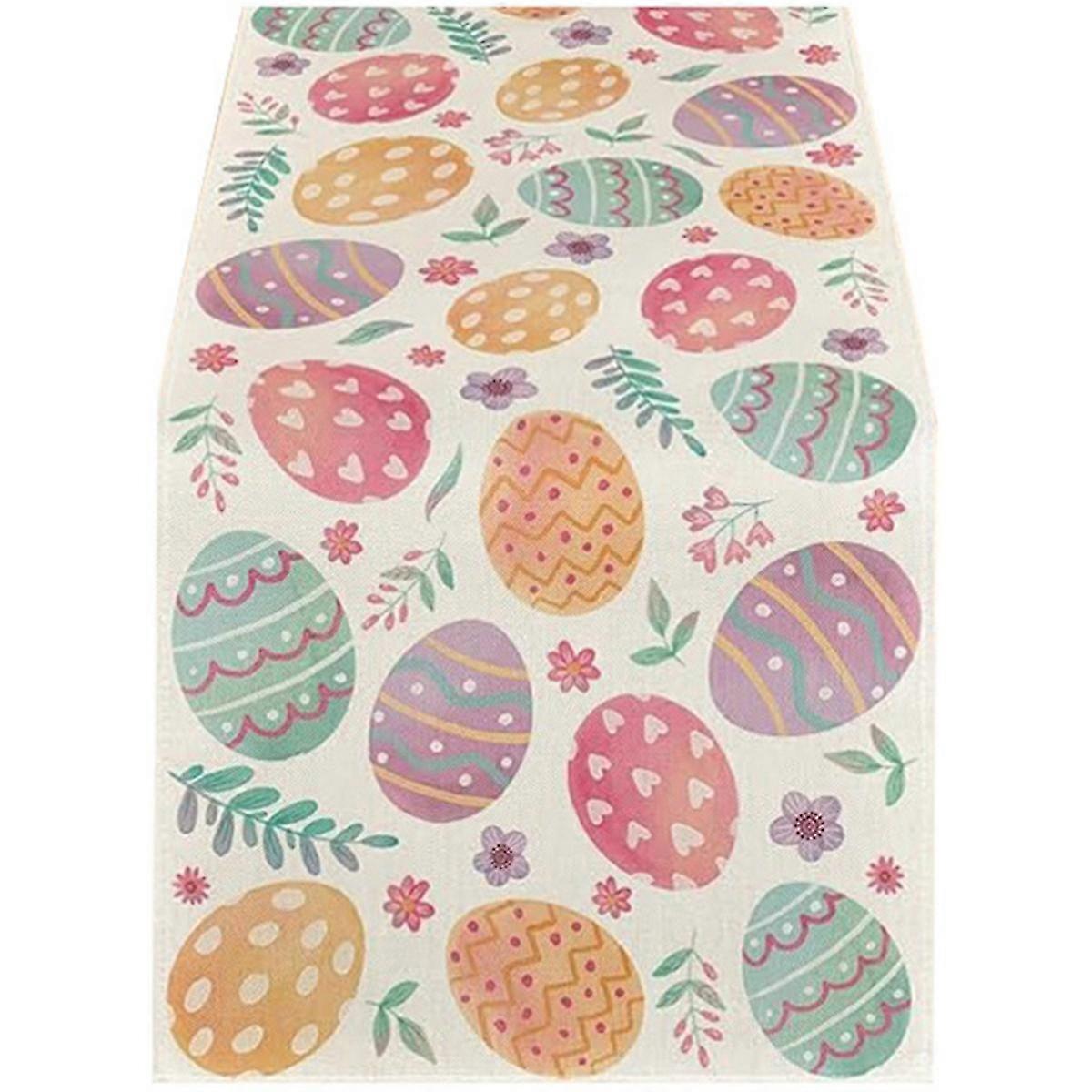 Watercolour Easter Eggs Table Runner, Table Deco for Home Party Decor