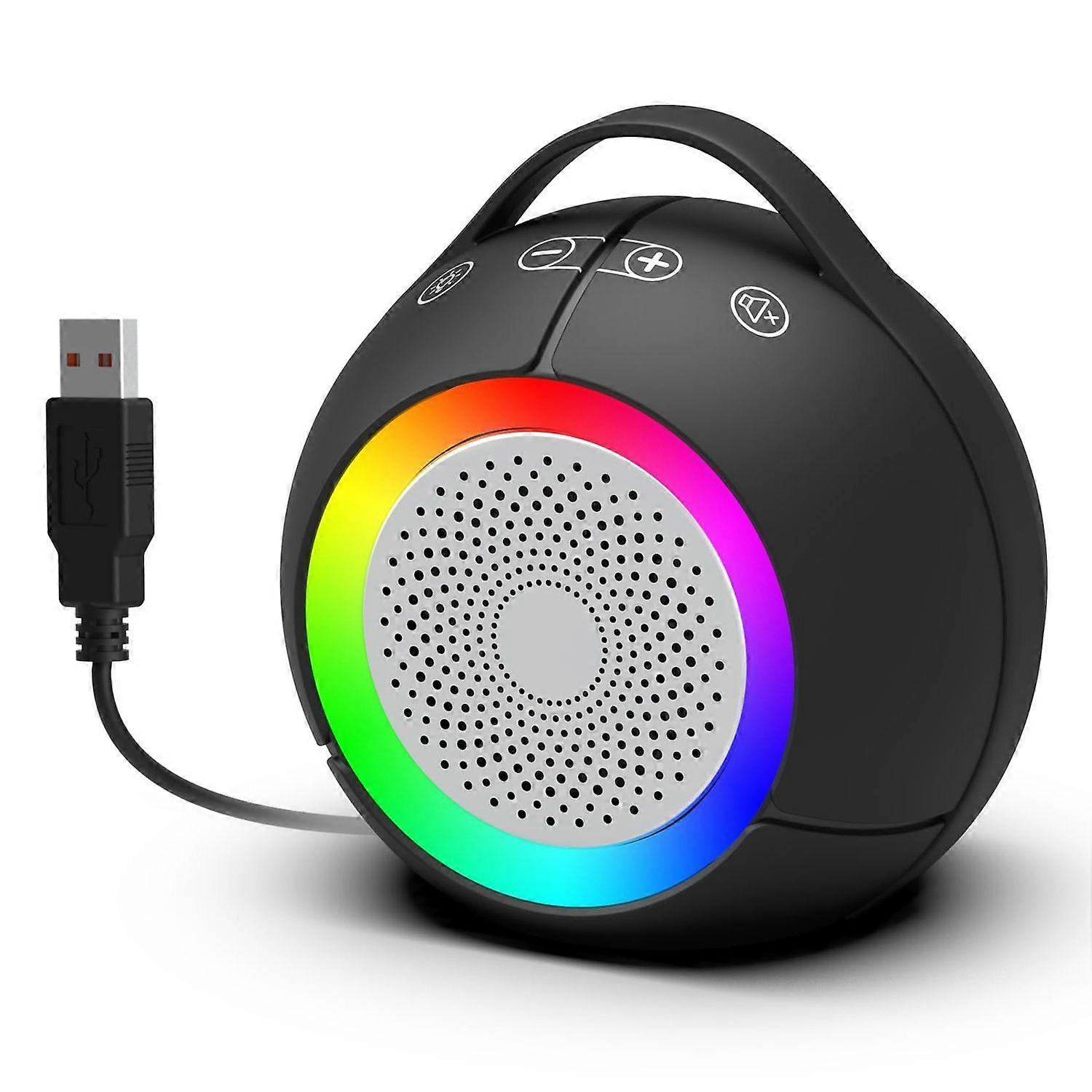 USB Computer Speakers for Desktop PC|Portable Plug-N-Play Laptop Speakers with Dynamic RGB Light, Ultra-Clear Sound, Deep Bass, TouchControl(Black)